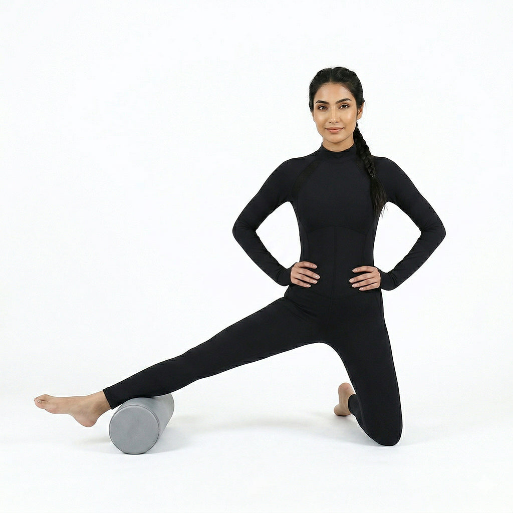 BEACON foam roller with Epp Foam Leather surface for muscle massage and recovery, gym equipment for fitness training.