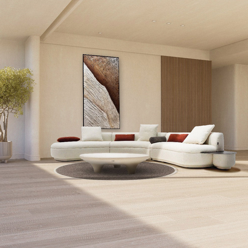 Curved Sofa with SideTable SF061 -  Sofas | أريكة منحنية مع طاولة جانبية - ebarza Furniture UAE | Shop Modern Furniture in Abu Dhabi & Dubai - مفروشات ايبازرا في الامارات | تسوق اثاث عصري وديكورات مميزة في دبي وابوظبي