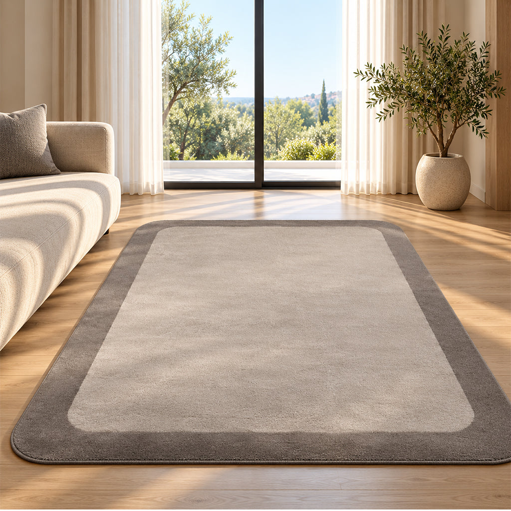 230X160 Cm FRAME-05 ROUNDED CORNER CARPET - (INNER-C1901)-BROWN 88 (OUTER-C1631)-FM05
