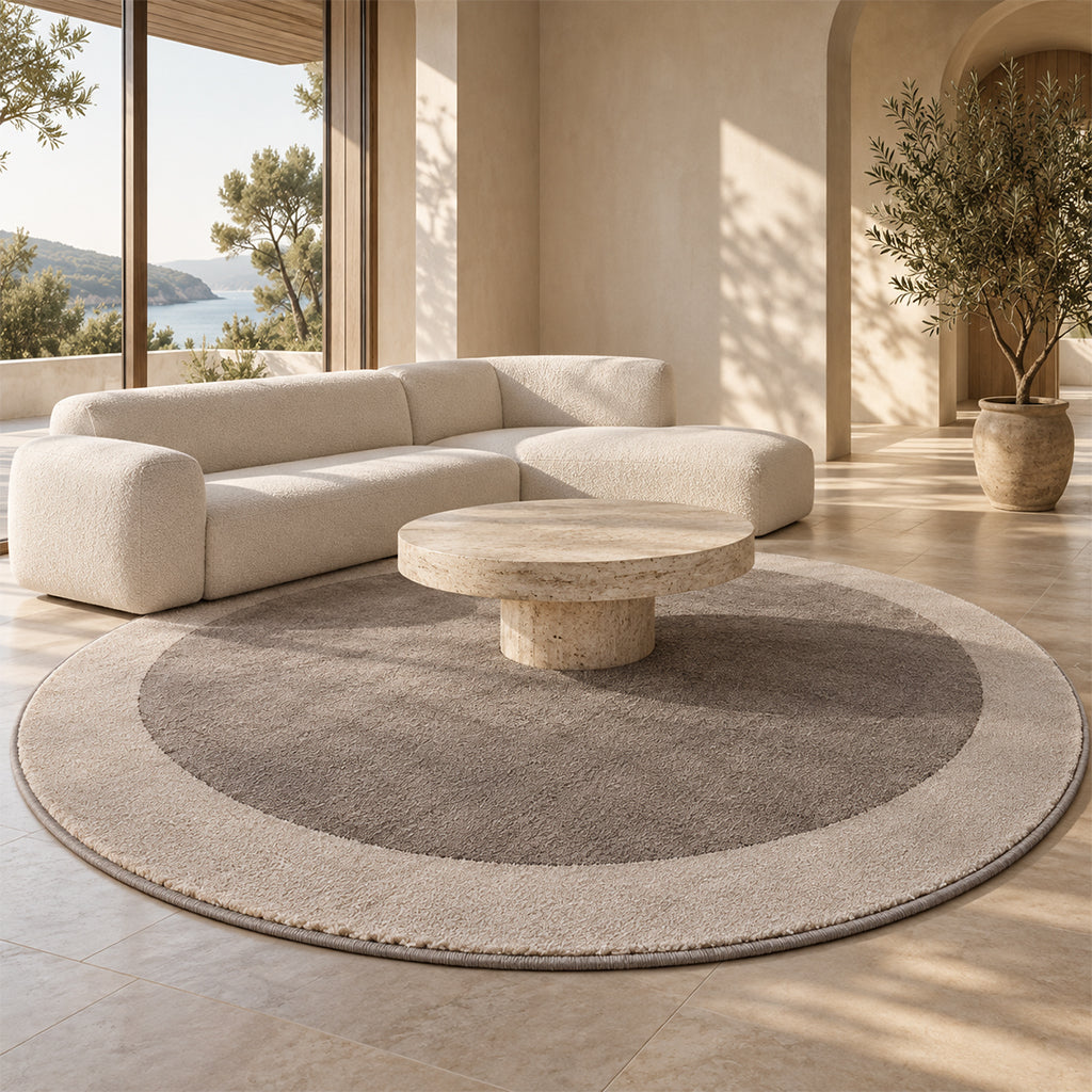 D400 CM FRAME-R06 Round Rug - BROWN 88 (INNER-C1631)-(OUTER-C1901)-FM-R06