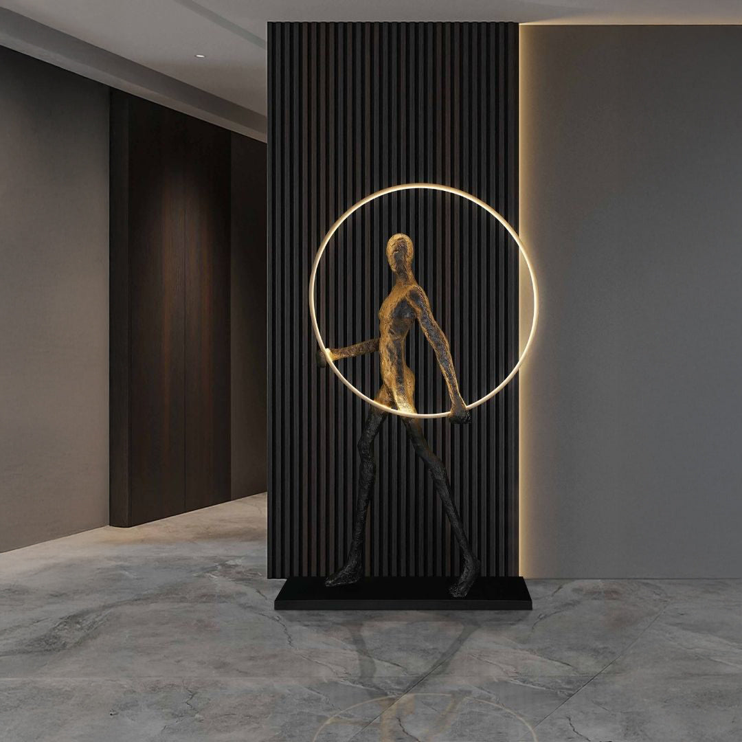 Fiber-glass sculpture artwork titled "Space Art F9107" by BEACON, featuring a sleek, modern space-inspired design.