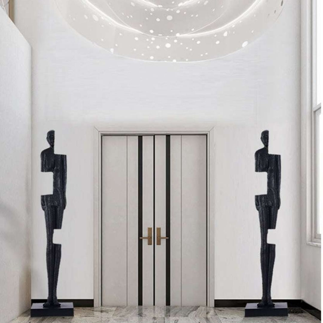 Fiberglass sculpture F9168 by BEACON, modern abstract artwork with smooth, flowing curves in neutral tones.