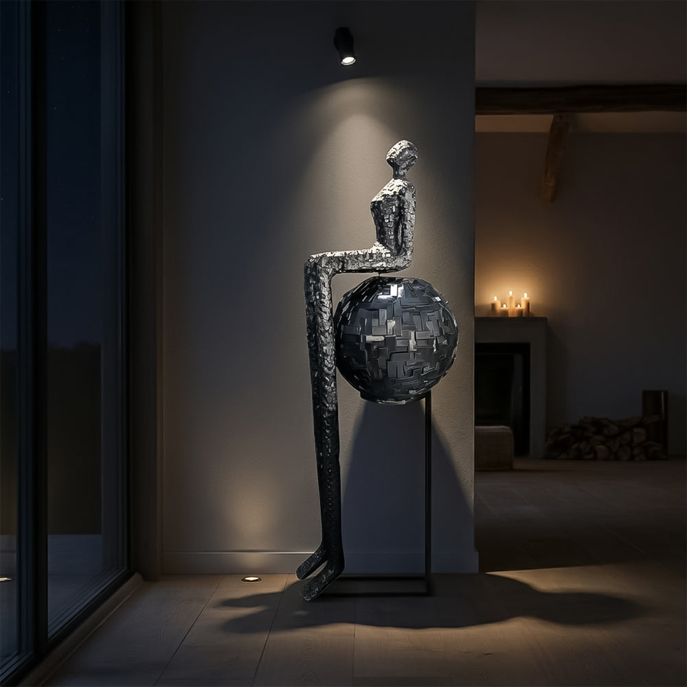 Fiberglass sculpture artwork by BEACON, model F9180, featuring a modern design with smooth, glossy surface and artistic form.