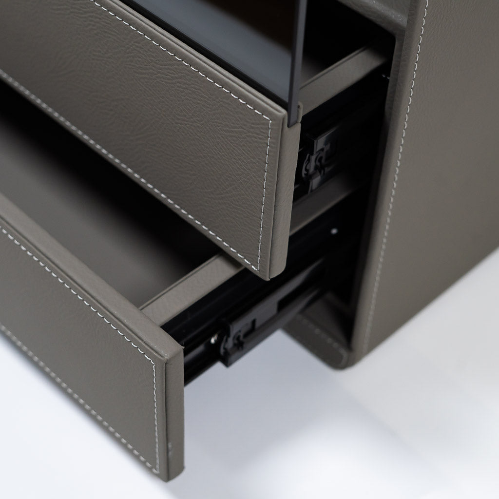 Fingerprint safe box with built-in watch winder for three watches, secure storage by BEACON with biometric fingerprint access.