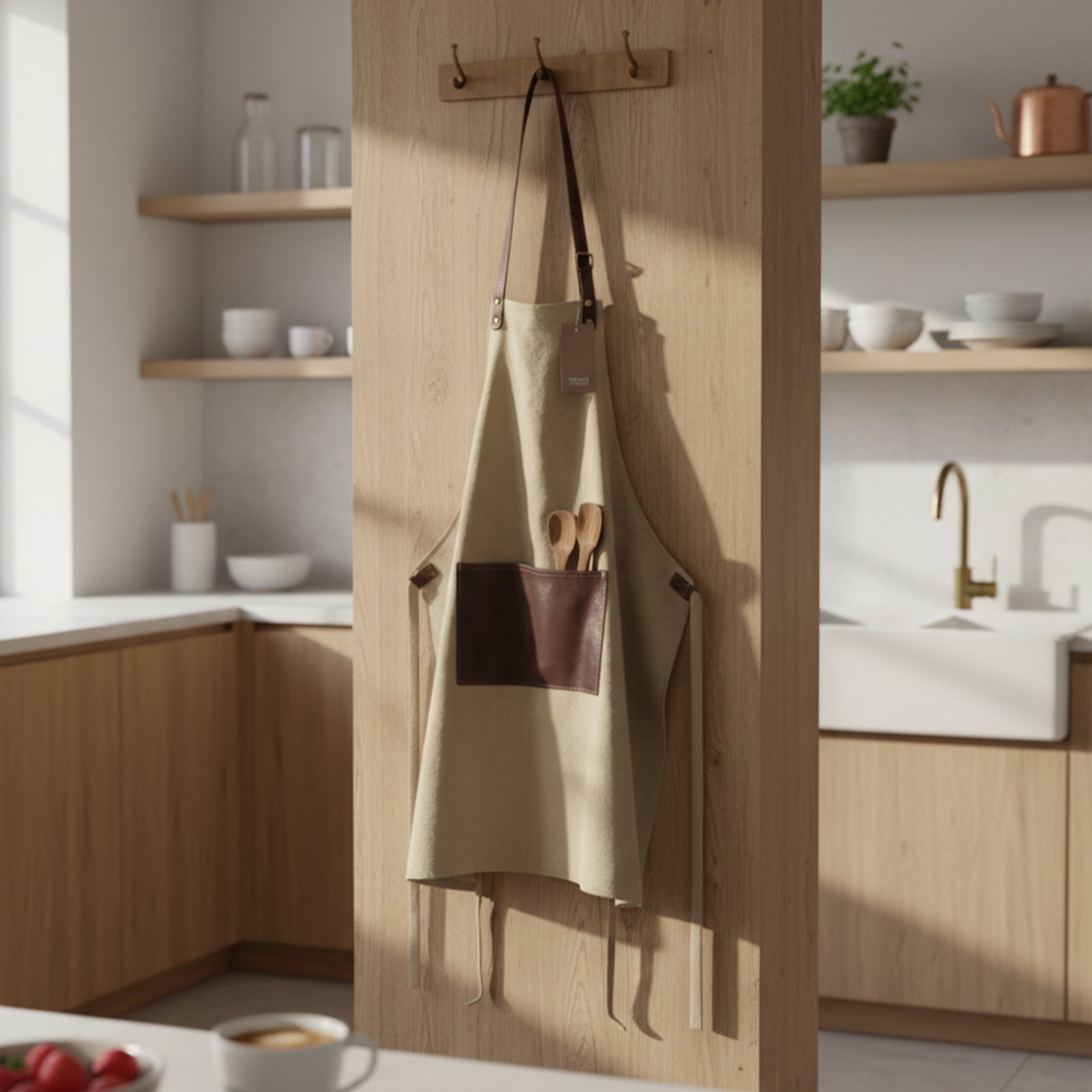 Flare Kitchen Apron-Sand  Color - KBB230367-1/Small -  Kitchen Appliances - ebarza Furniture UAE | Shop Modern Furniture in Abu Dhabi & Dubai - مفروشات ايبازرا في الامارات | تسوق اثاث عصري وديكورات مميزة في دبي وابوظبي