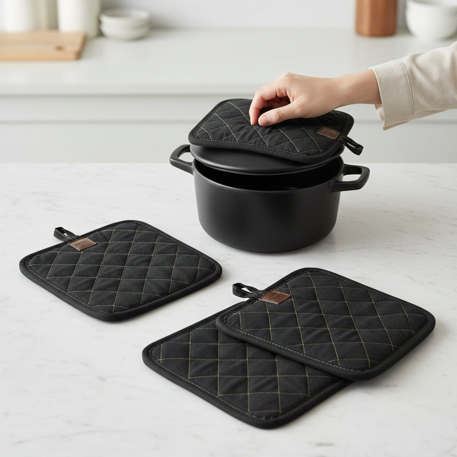 Flare Kitchen Pot Holder  - Black KBB230367-3/P-H -  Kitchen Appliances - ebarza Furniture UAE | Shop Modern Furniture in Abu Dhabi & Dubai - مفروشات ايبازرا في الامارات | تسوق اثاث عصري وديكورات مميزة في دبي وابوظبي