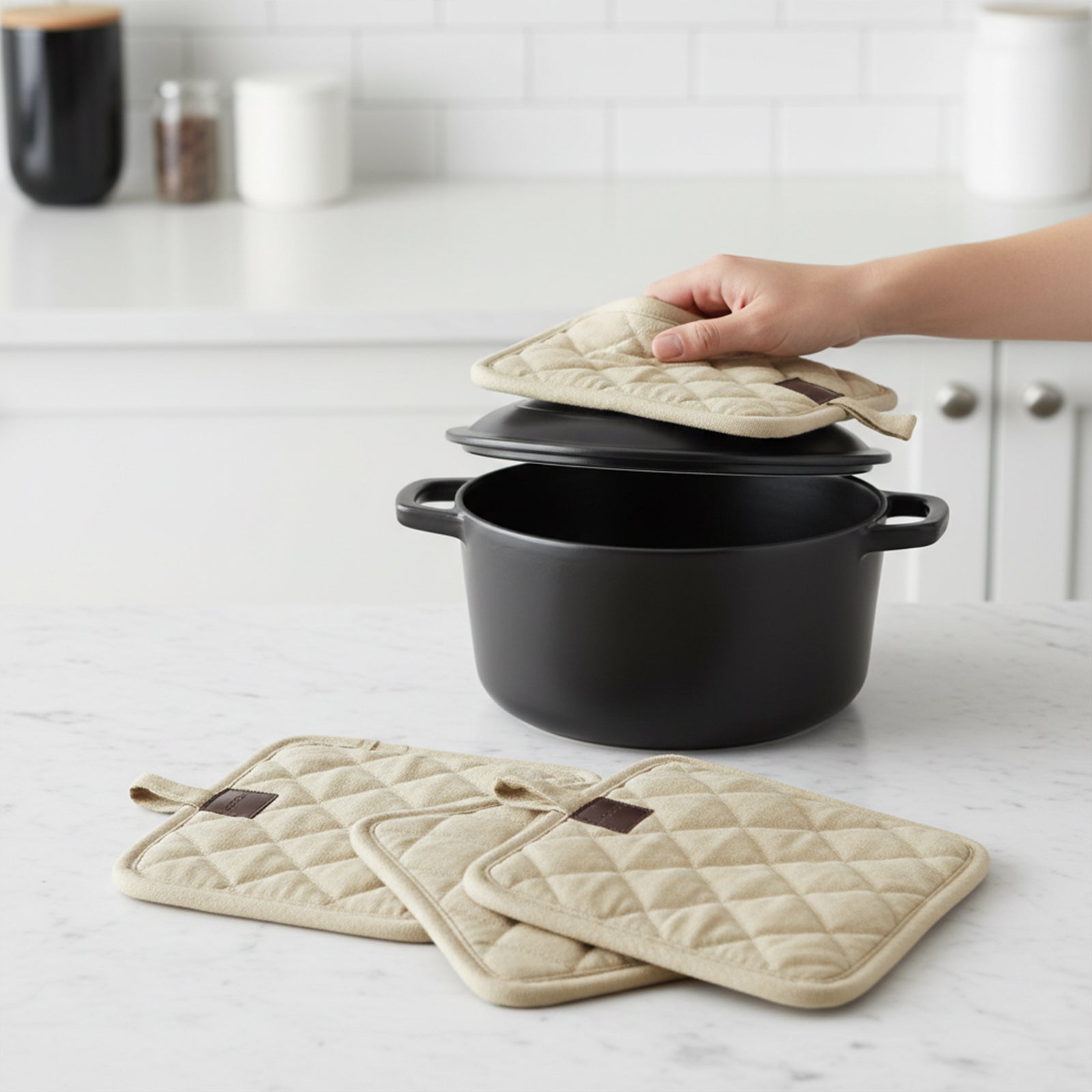 Flare Kitchen Pot Holder - Sand  Color - KBB230367-3/P-H -  Kitchen Appliances - ebarza Furniture UAE | Shop Modern Furniture in Abu Dhabi & Dubai - مفروشات ايبازرا في الامارات | تسوق اثاث عصري وديكورات مميزة في دبي وابوظبي