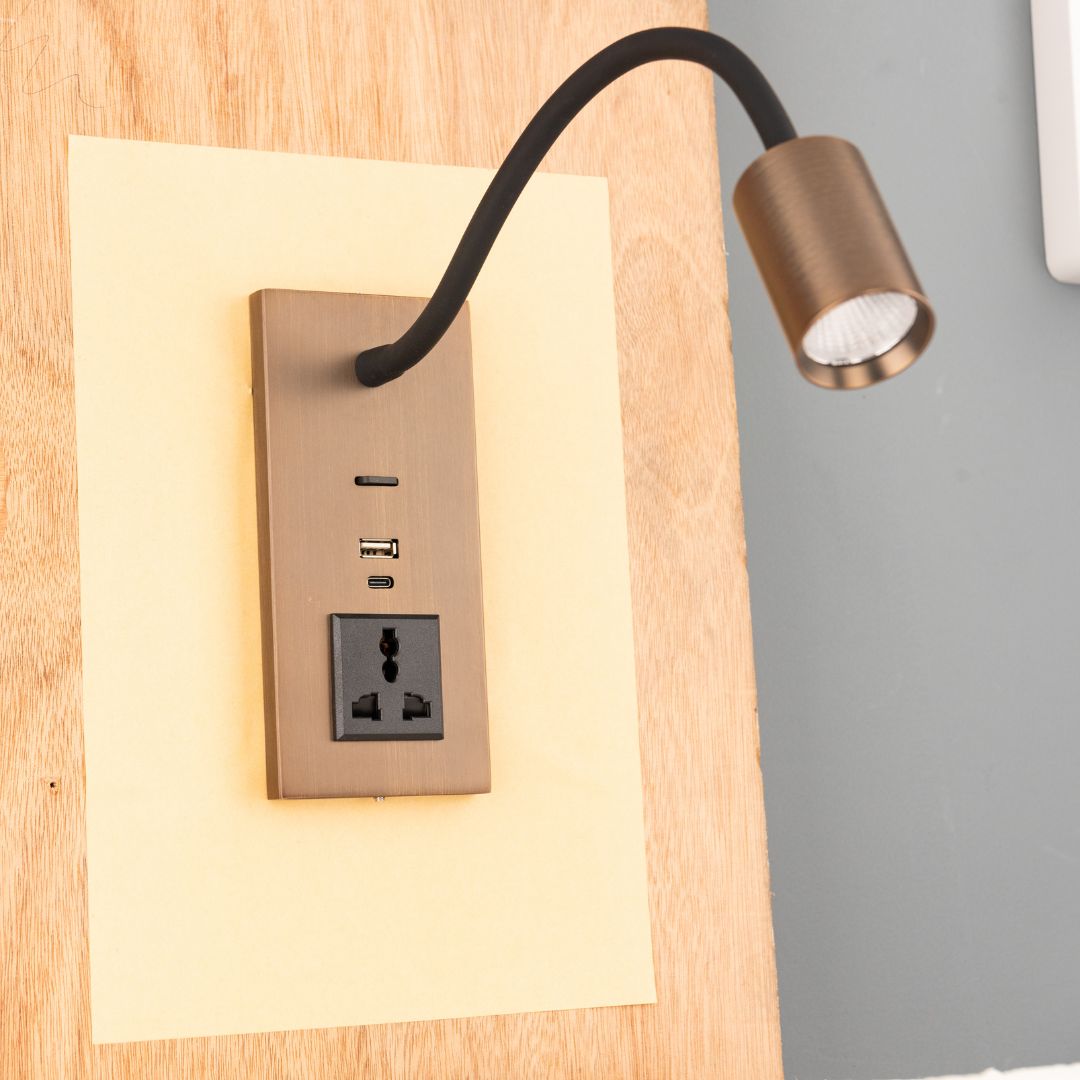 Flexo Hotel Style Headboard/ Wall Reading Lamp Flexo-Ez-WL-28AB -  Wall Lamps - ebarza Furniture UAE | Shop Modern Furniture in Abu Dhabi & Dubai - مفروشات ايبازرا في الامارات | تسوق اثاث عصري وديكورات مميزة في دبي وابوظبي