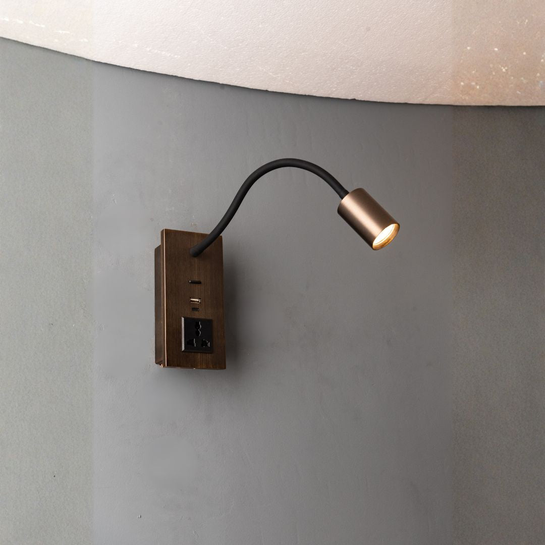 Flexo Hotel Style Headboard/ Wall Reading Lamp Flexo-Ez-WL-28AB -  Wall Lamps - ebarza Furniture UAE | Shop Modern Furniture in Abu Dhabi & Dubai - مفروشات ايبازرا في الامارات | تسوق اثاث عصري وديكورات مميزة في دبي وابوظبي