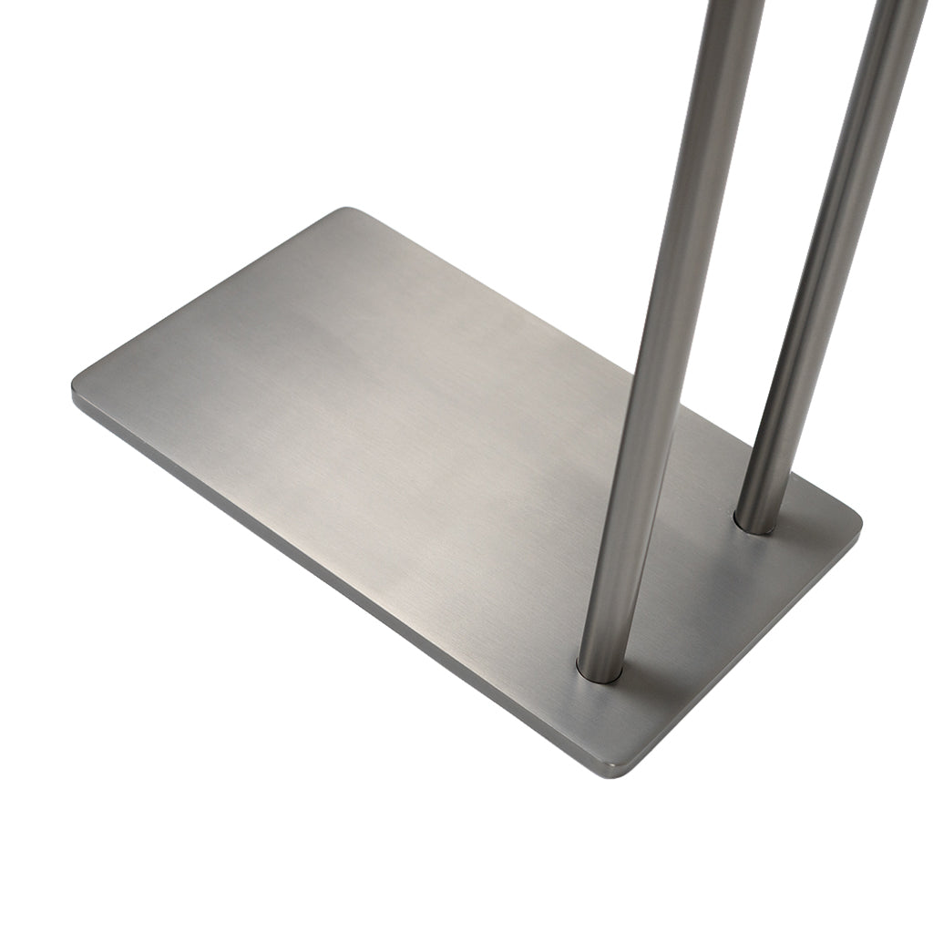 Gunmetal floor towel rack with multiple hooks, designed for bathroom organization, by BEACON L-Vertex SNS-1105.