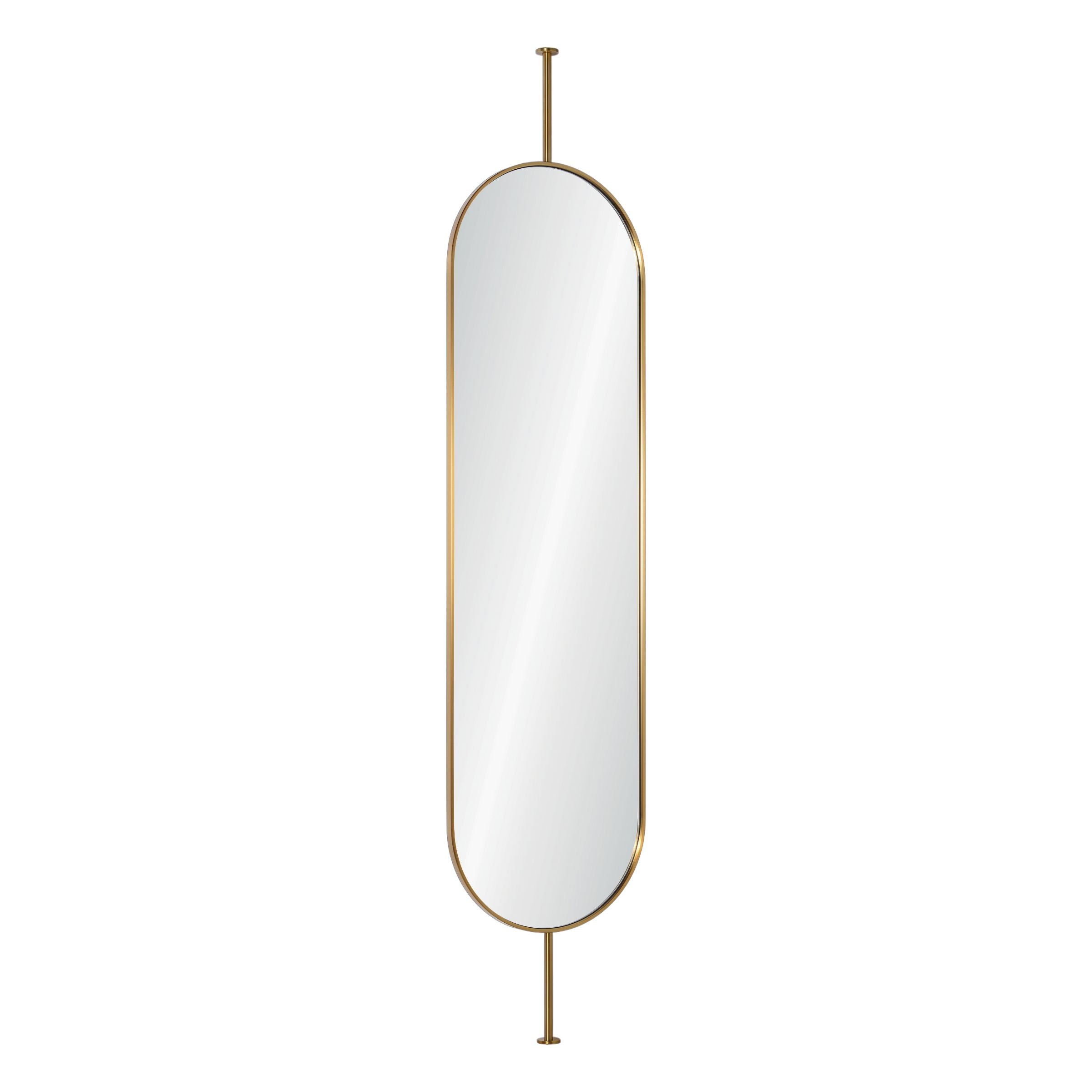 Floor Mirror Golden Stainless Steel  frame  OA-9357-G -  Mirrors | مرآة أرضية بإطار ذهبي من الفولاذ المقاوم للصدأ - ebarza Furniture UAE | Shop Modern Furniture in Abu Dhabi & Dubai - مفروشات ايبازرا في الامارات | تسوق اثاث عصري وديكورات مميزة في دبي وابوظبي