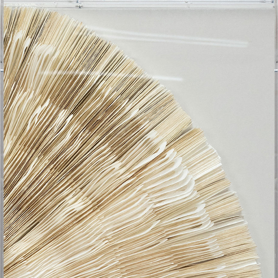 Folio handmade wall art painting by BEACON (TYDG), abstract design in a wooden frame, measuring 40x120 cm.