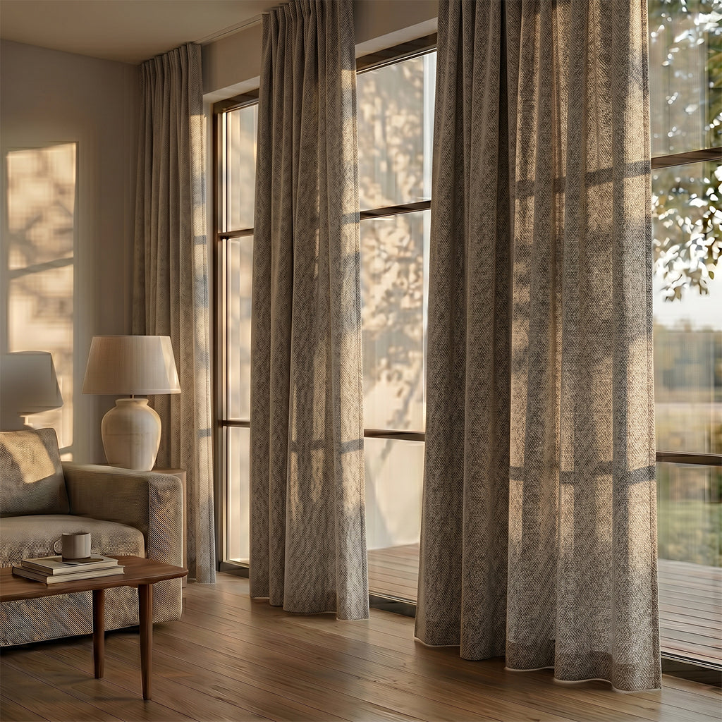 Polyester Forma Curtain by BEACON featuring a stylish fabric design, perfect for elegant curtains and drapes.