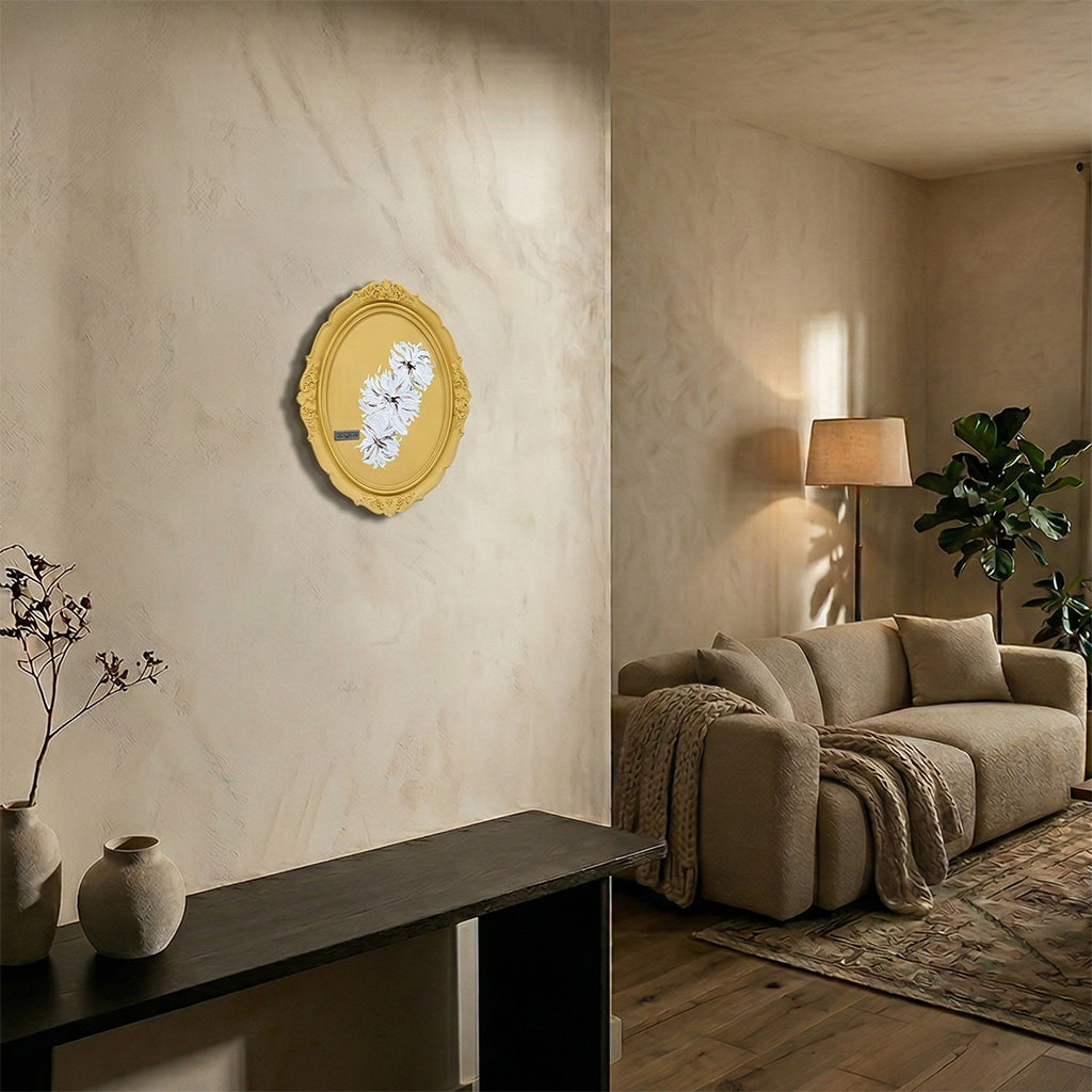 Handmade wall painting by BEACON featuring a Gemini design, measuring 35x38cm, perfect for home or office decor.