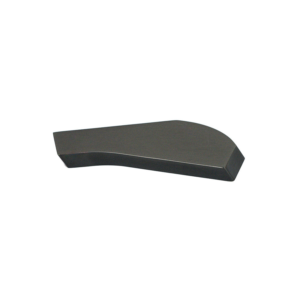 Left handrail cover cap for BEACON Handrail model DBM01703, part B, shown in close-up on a metal handrail.