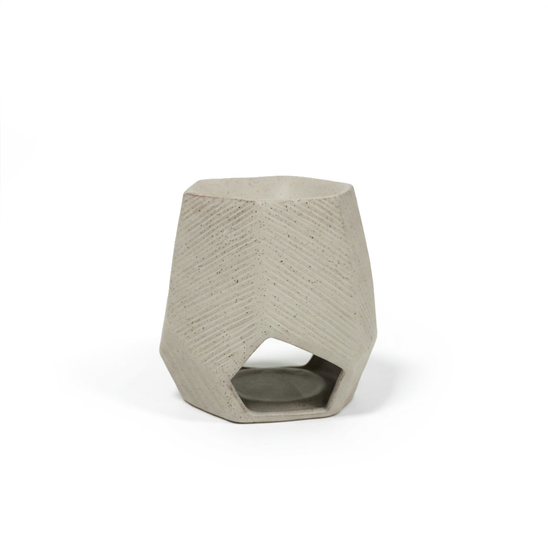 Hessian Off-White  Chizzled Oil Burner CB4368-14-R537 -  Oil Burners - ebarza Furniture UAE | Shop Modern Furniture in Abu Dhabi & Dubai - مفروشات ايبازرا في الامارات | تسوق اثاث عصري وديكورات مميزة في دبي وابوظبي