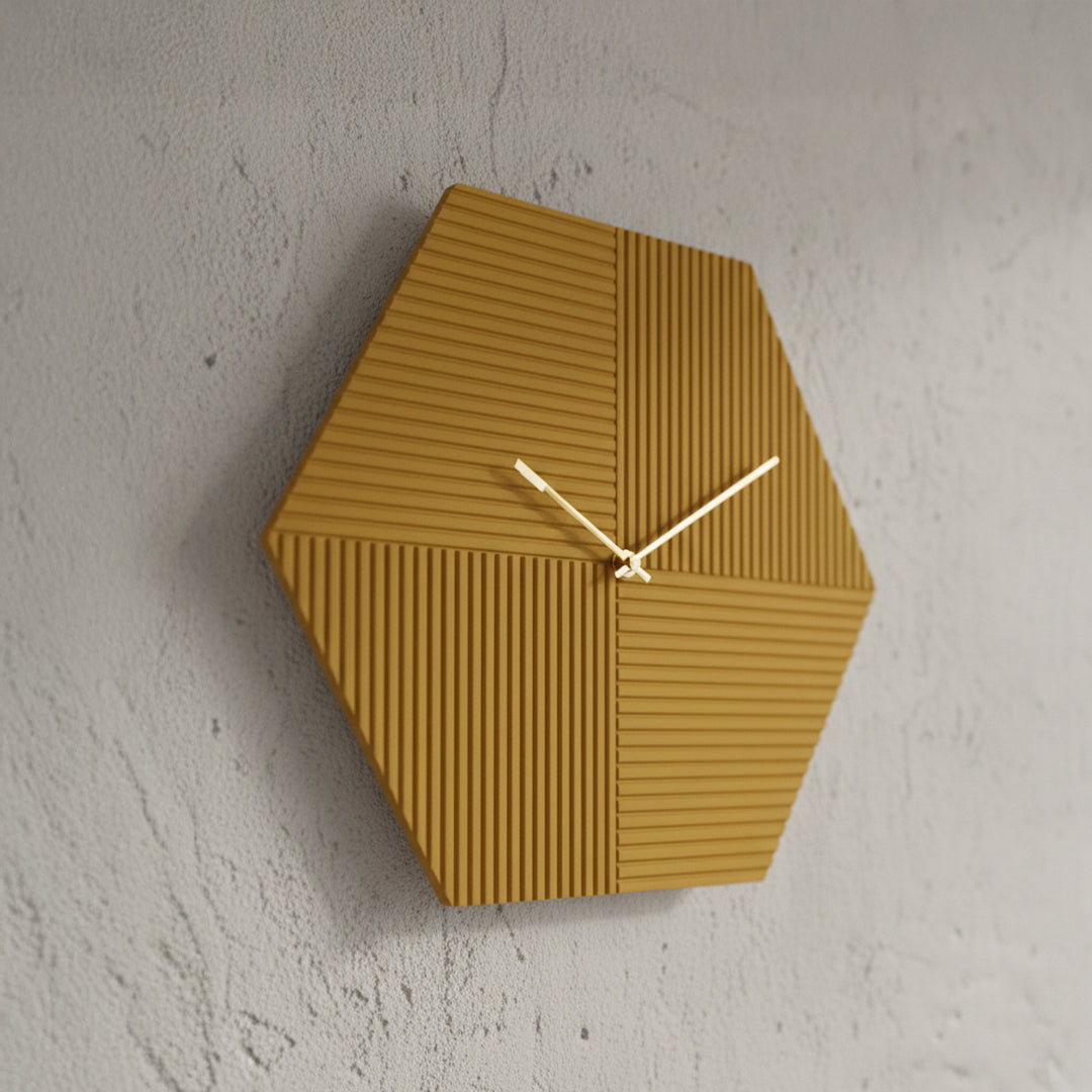 Hexagon Wall Clock WCF235 -  Clocks - ebarza Furniture UAE | Shop Modern Furniture in Abu Dhabi & Dubai - مفروشات ايبازرا في الامارات | تسوق اثاث عصري وديكورات مميزة في دبي وابوظبي