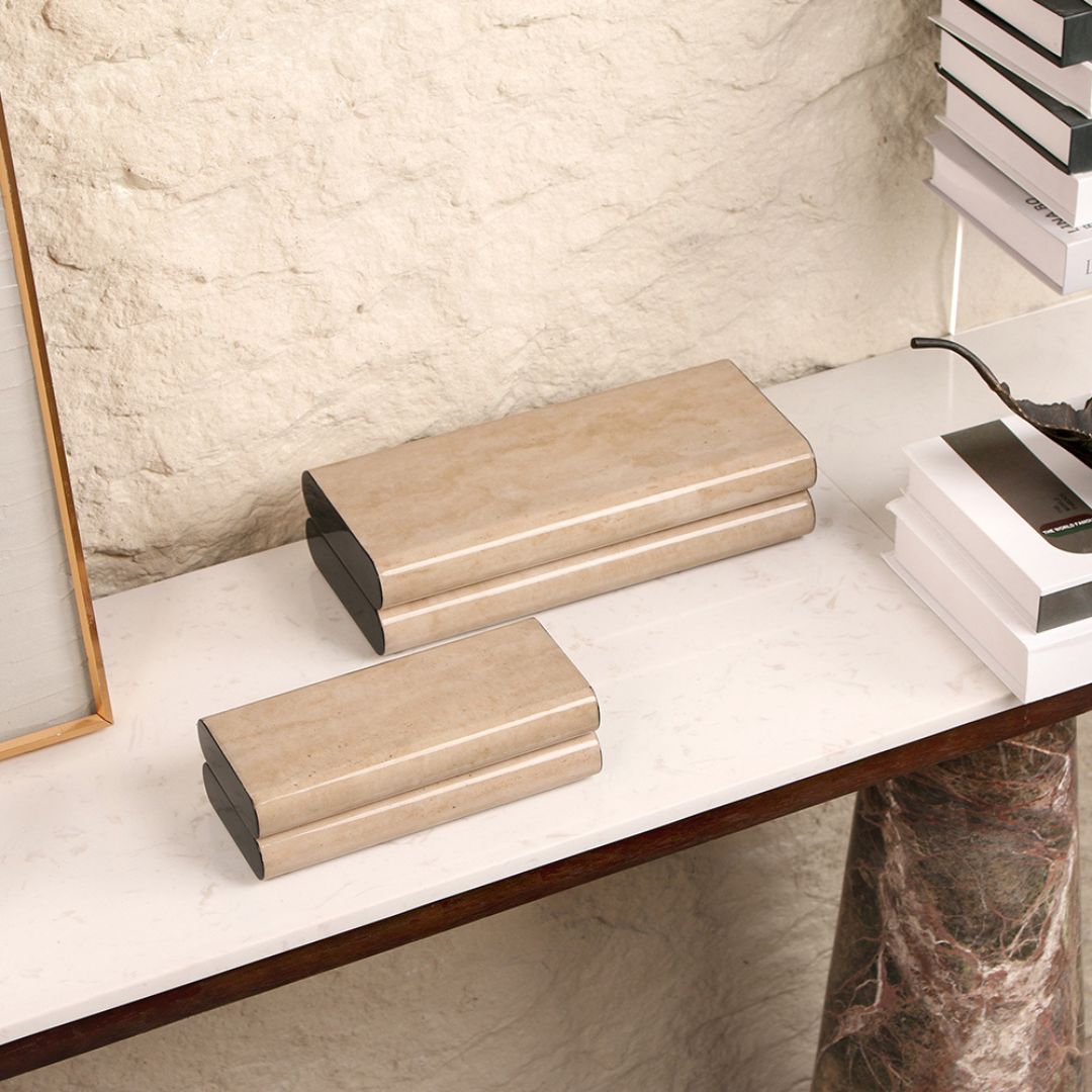 Hinged Glossy Storage Box-L KD5005BL -  Decorative Boxes - ebarza Furniture UAE | Shop Modern Furniture in Abu Dhabi & Dubai - مفروشات ايبازرا في الامارات | تسوق اثاث عصري وديكورات مميزة في دبي وابوظبي