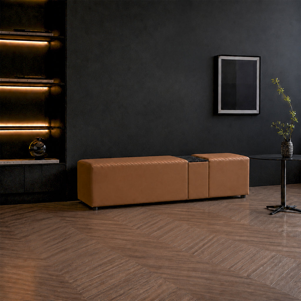 Pre-order 90 Days Delivery Flannelette Bench With Marble Table - Ipd-388