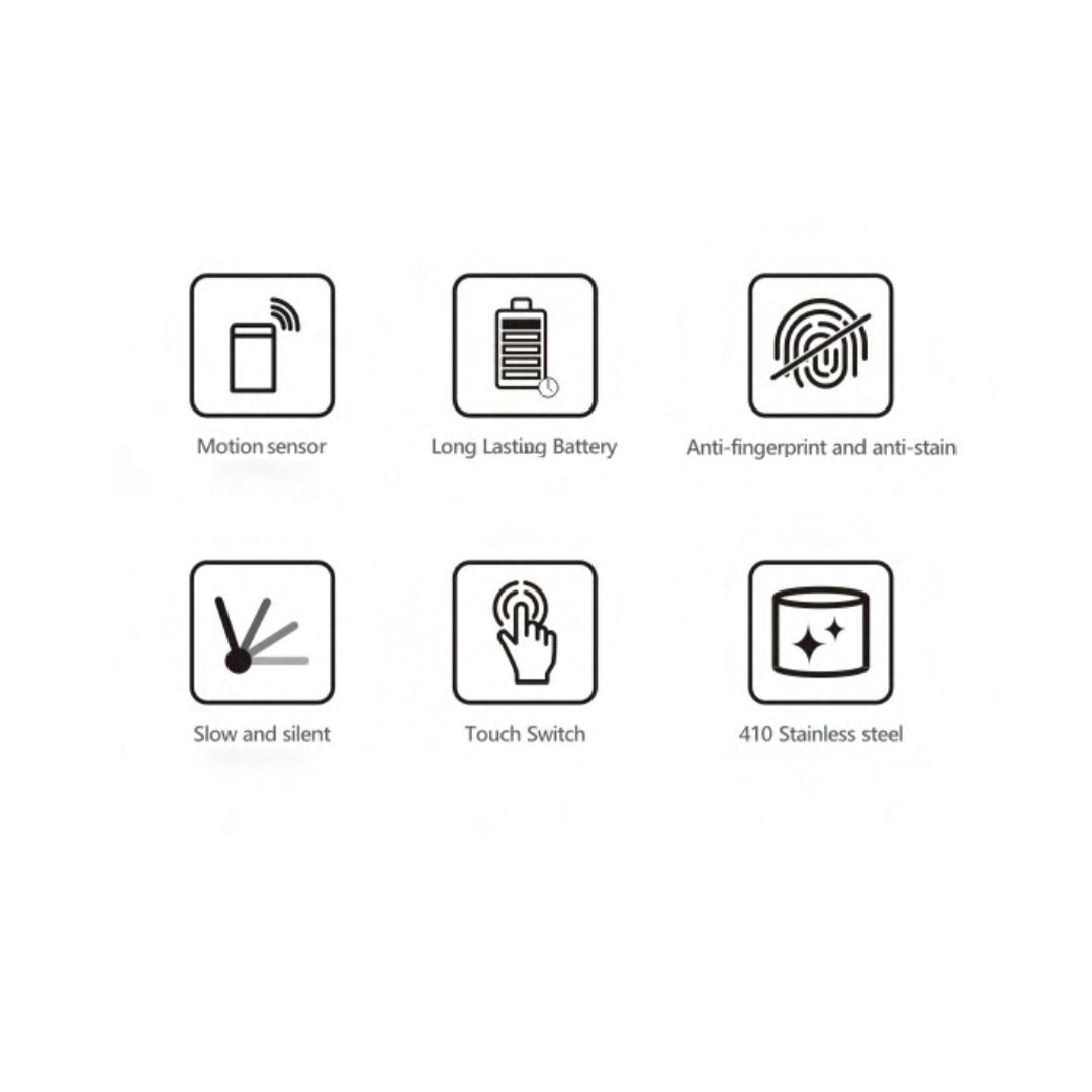 Sensor Brushed Black Bin JH-8822-BLCK -  Bathroom Accessories | صندوق قمامة أسود مصقول بمستشعر - ebarza Furniture UAE | Shop Modern Furniture in Abu Dhabi & Dubai - مفروشات ايبازرا في الامارات | تسوق اثاث عصري وديكورات مميزة في دبي وابوظبي