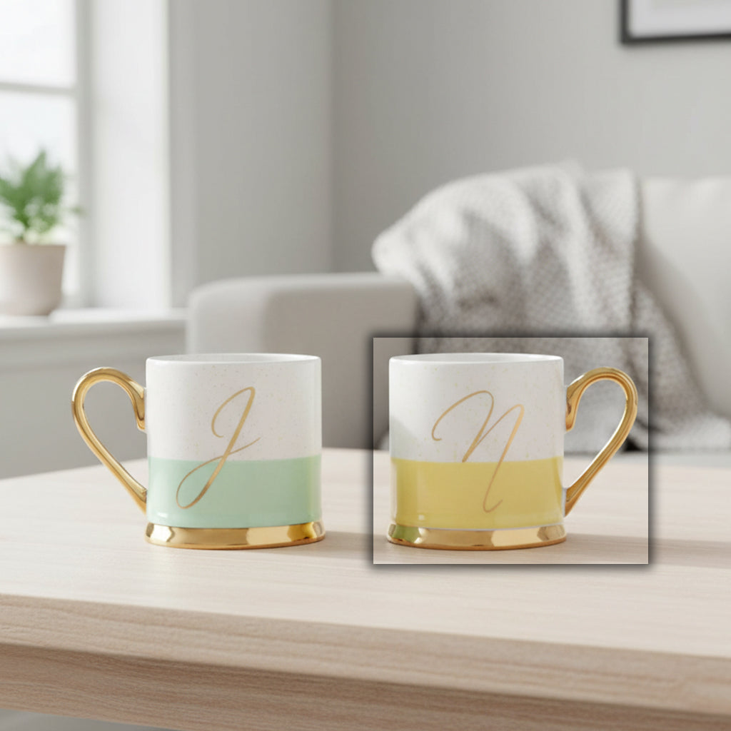 Karaca N Letter Mug 153.03.06.1621 -  Mugs - ebarza Furniture UAE | Shop Modern Furniture in Abu Dhabi & Dubai - مفروشات ايبازرا في الامارات | تسوق اثاث عصري وديكورات مميزة في دبي وابوظبي