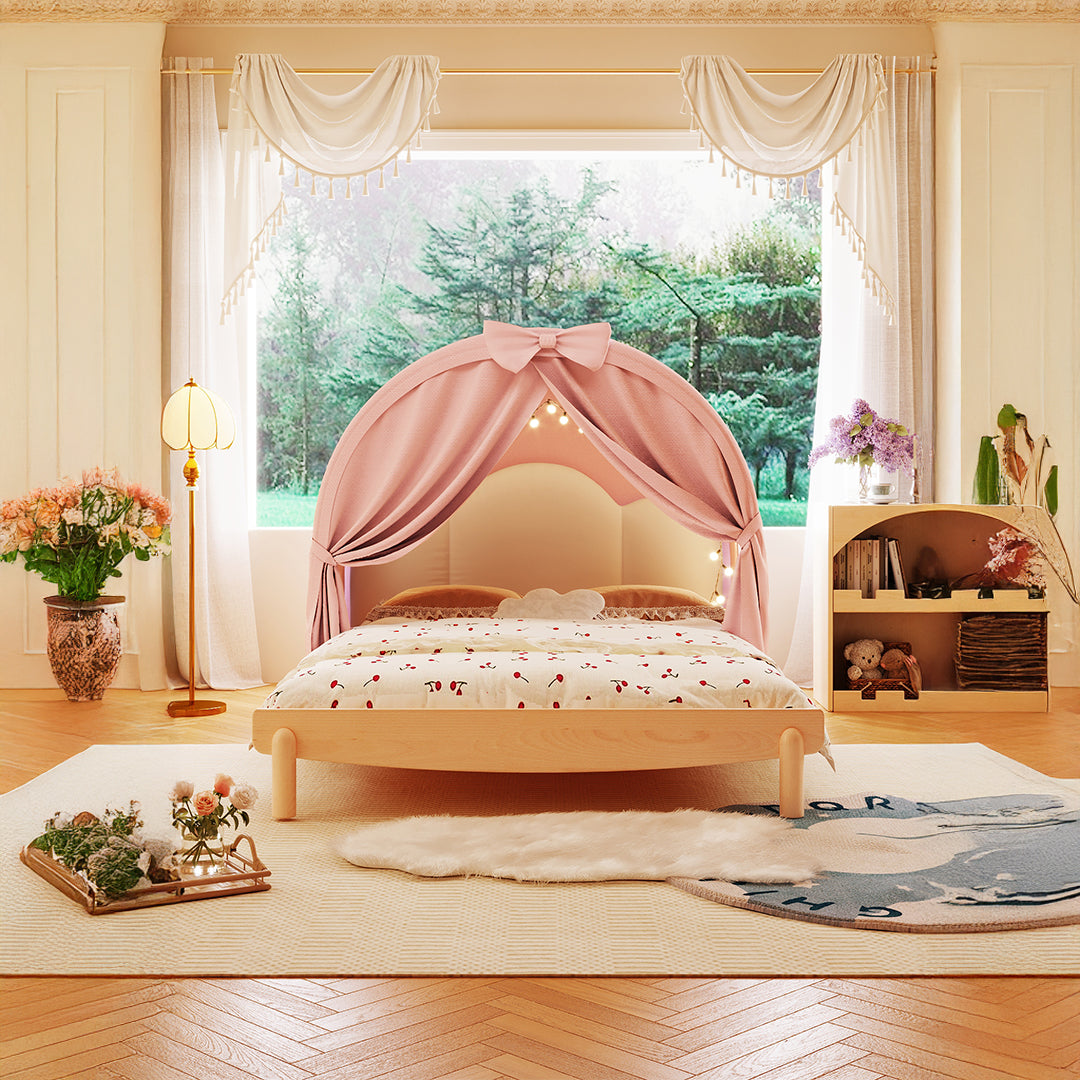 Pre-order 25 Days Delivery Stella Canopy Kid Bed E2311F -  Kids Beds - ebarza Furniture UAE | Shop Modern Furniture in Abu Dhabi & Dubai - مفروشات ايبازرا في الامارات | تسوق اثاث عصري وديكورات مميزة في دبي وابوظبي