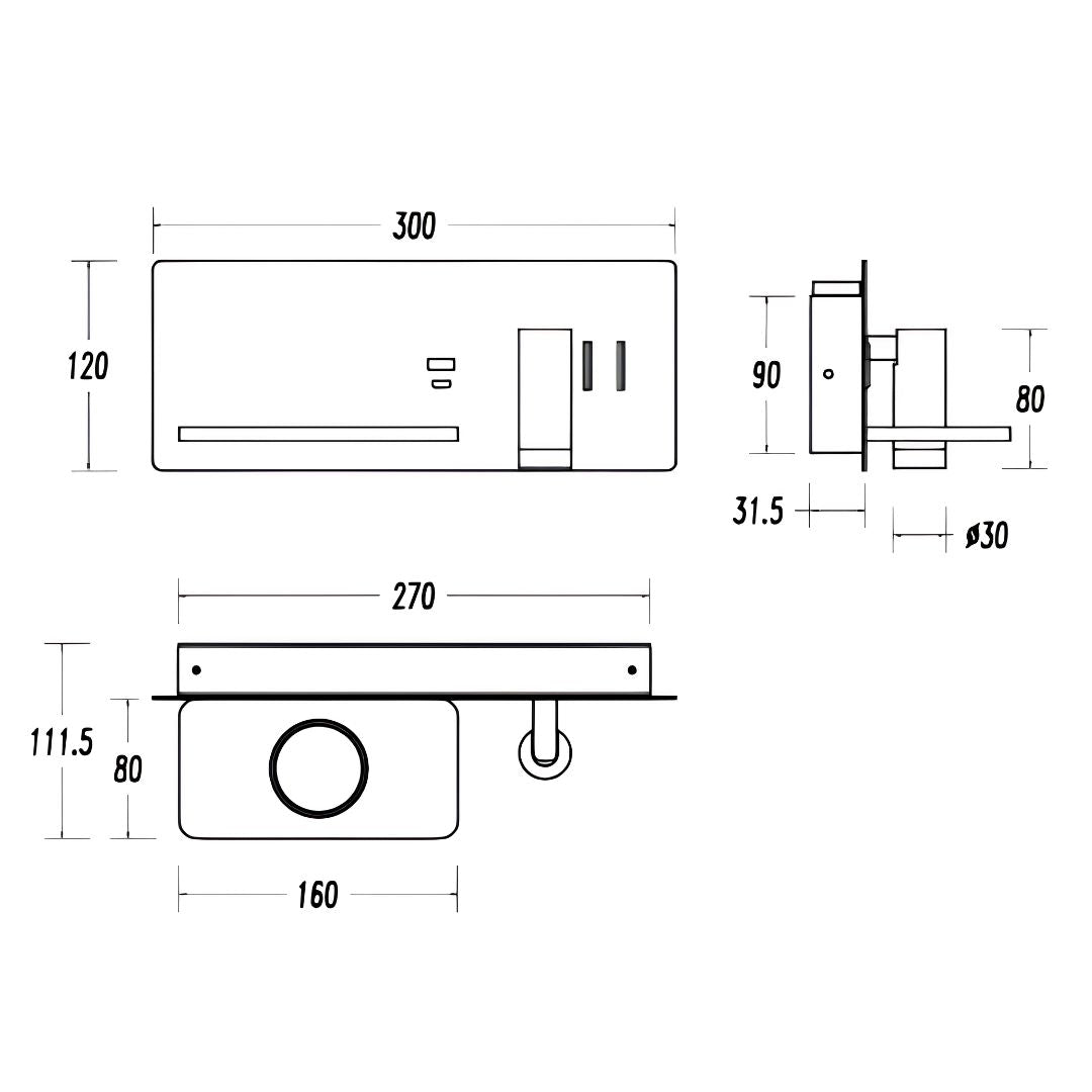 Kross Hotel Style Headboard/ Wall Reading Lamp Kross-WL(UA)-23BR