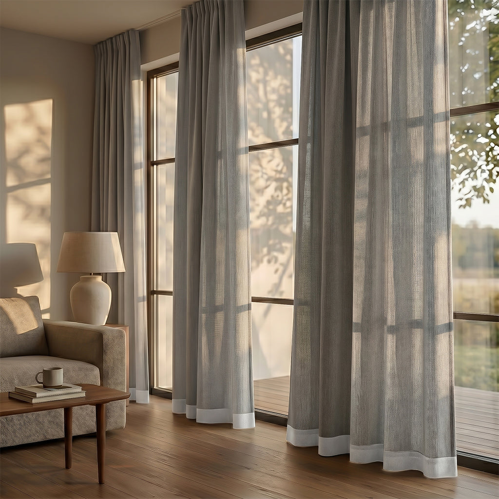 Lichen polyester curtain fabric by BEACON with a textured lichen pattern, ideal for curtains and drapes.