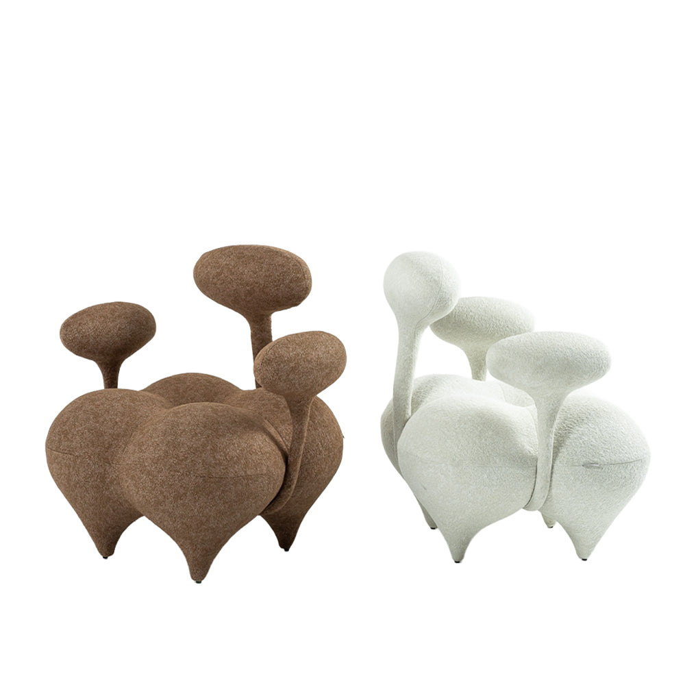 Nodus Lounge Chair PZ-666-L - Beige White -  Lounge Chairs - ebarza Furniture UAE | Shop Modern Furniture in Abu Dhabi & Dubai - مفروشات ايبازرا في الامارات | تسوق اثاث عصري وديكورات مميزة في دبي وابوظبي