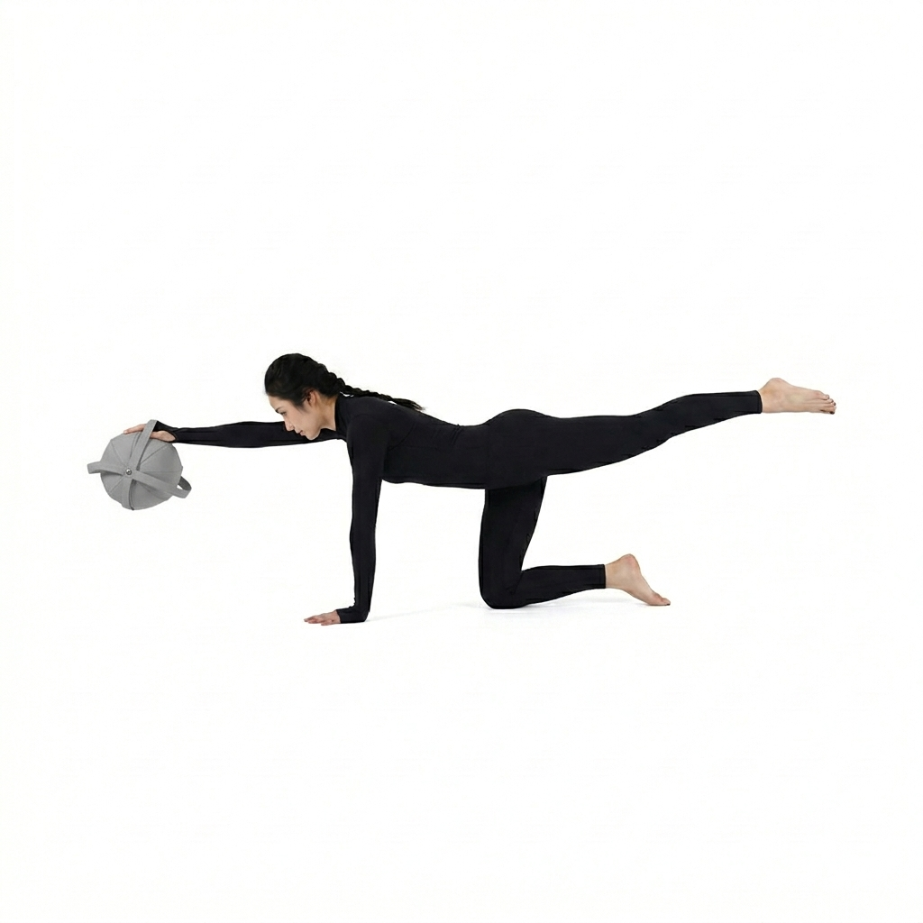 Lunara PVC leather body exercise ball by BEACON, used for gym workouts and fitness training.