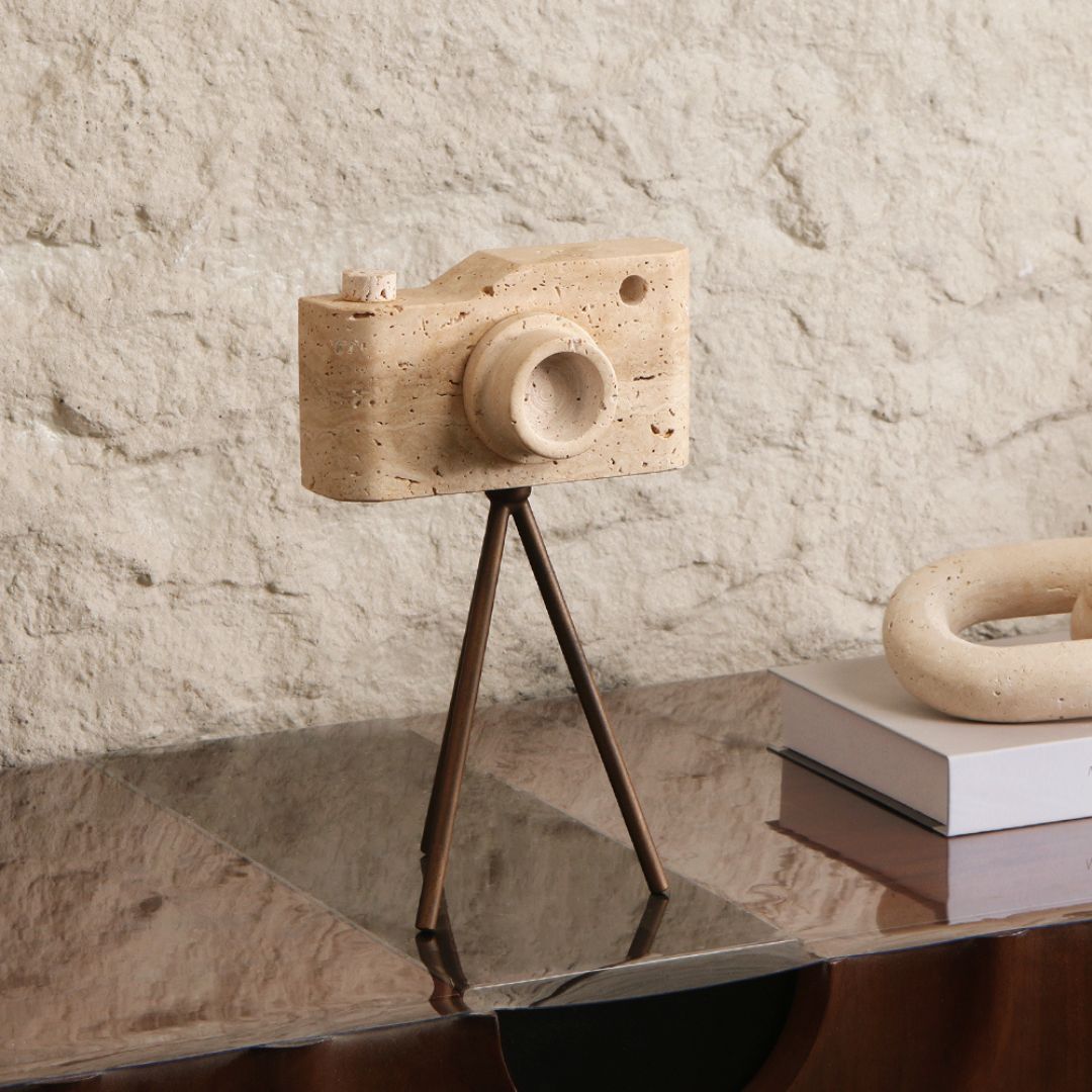 Pre-order 15 Days Delivery Marble Camera Sculpture-L KA5090A -  Home Decor Figurines - ebarza Furniture UAE | Shop Modern Furniture in Abu Dhabi & Dubai - مفروشات ايبازرا في الامارات | تسوق اثاث عصري وديكورات مميزة في دبي وابوظبي