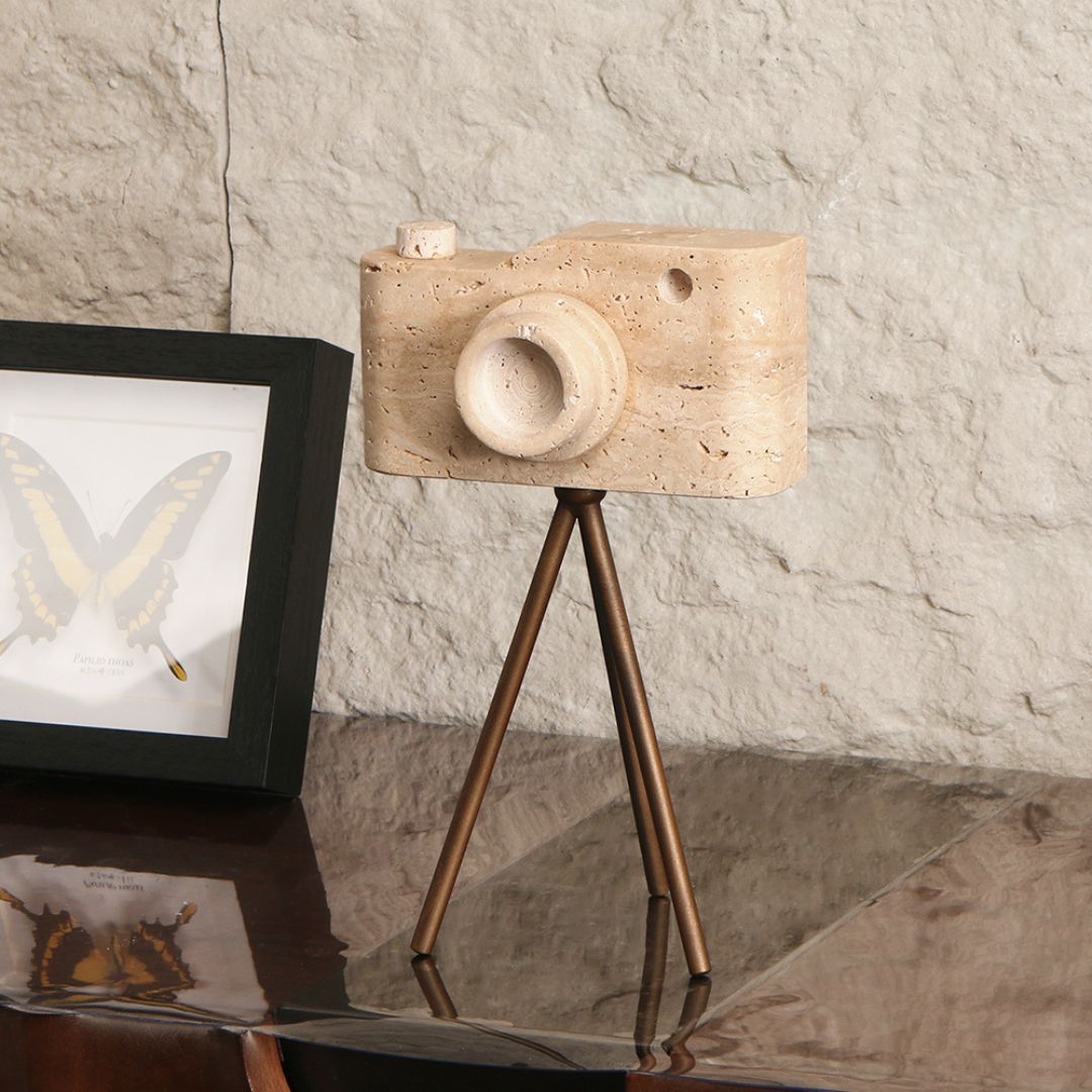 Pre-order 15 Days Delivery Marble Camera Sculpture-L KA5090A -  Home Decor Figurines - ebarza Furniture UAE | Shop Modern Furniture in Abu Dhabi & Dubai - مفروشات ايبازرا في الامارات | تسوق اثاث عصري وديكورات مميزة في دبي وابوظبي
