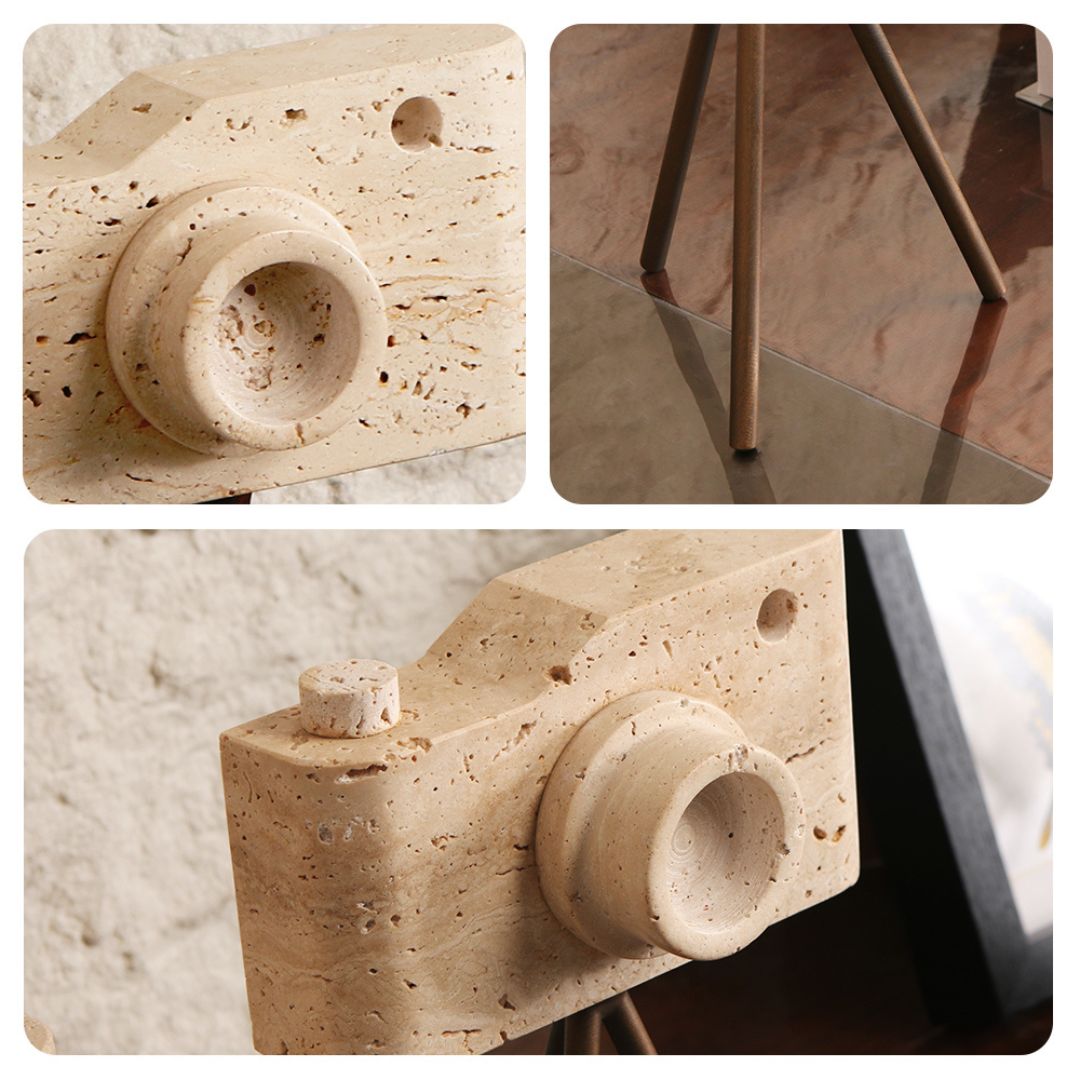 Pre-order 15 Days Delivery Marble Camera Sculpture-L KA5090A -  Home Decor Figurines - ebarza Furniture UAE | Shop Modern Furniture in Abu Dhabi & Dubai - مفروشات ايبازرا في الامارات | تسوق اثاث عصري وديكورات مميزة في دبي وابوظبي