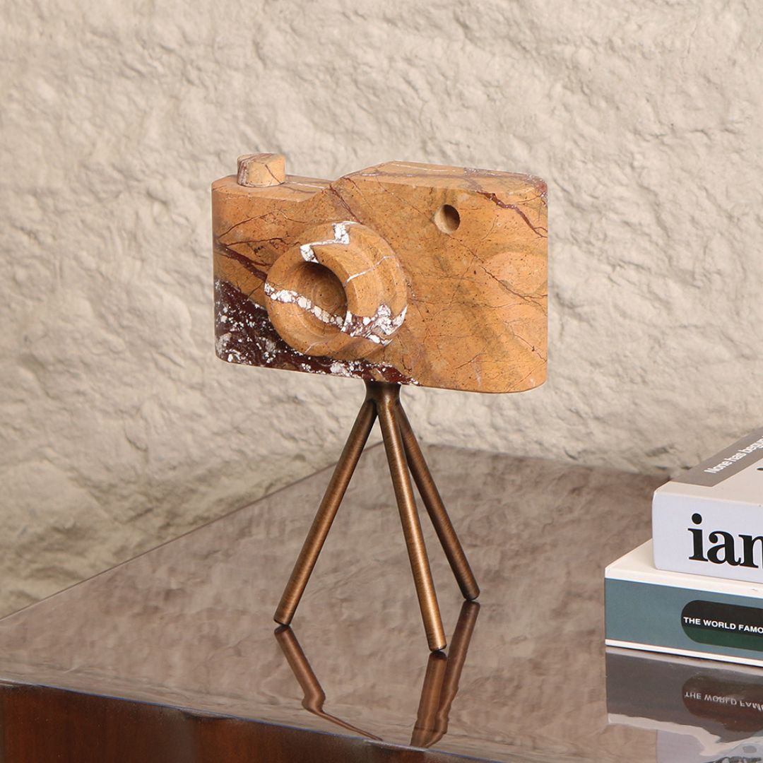 Pre-order 15 Days Delivery Marble Camera Sculpture-S KA5090BS -  Home Decor Figurines - ebarza Furniture UAE | Shop Modern Furniture in Abu Dhabi & Dubai - مفروشات ايبازرا في الامارات | تسوق اثاث عصري وديكورات مميزة في دبي وابوظبي