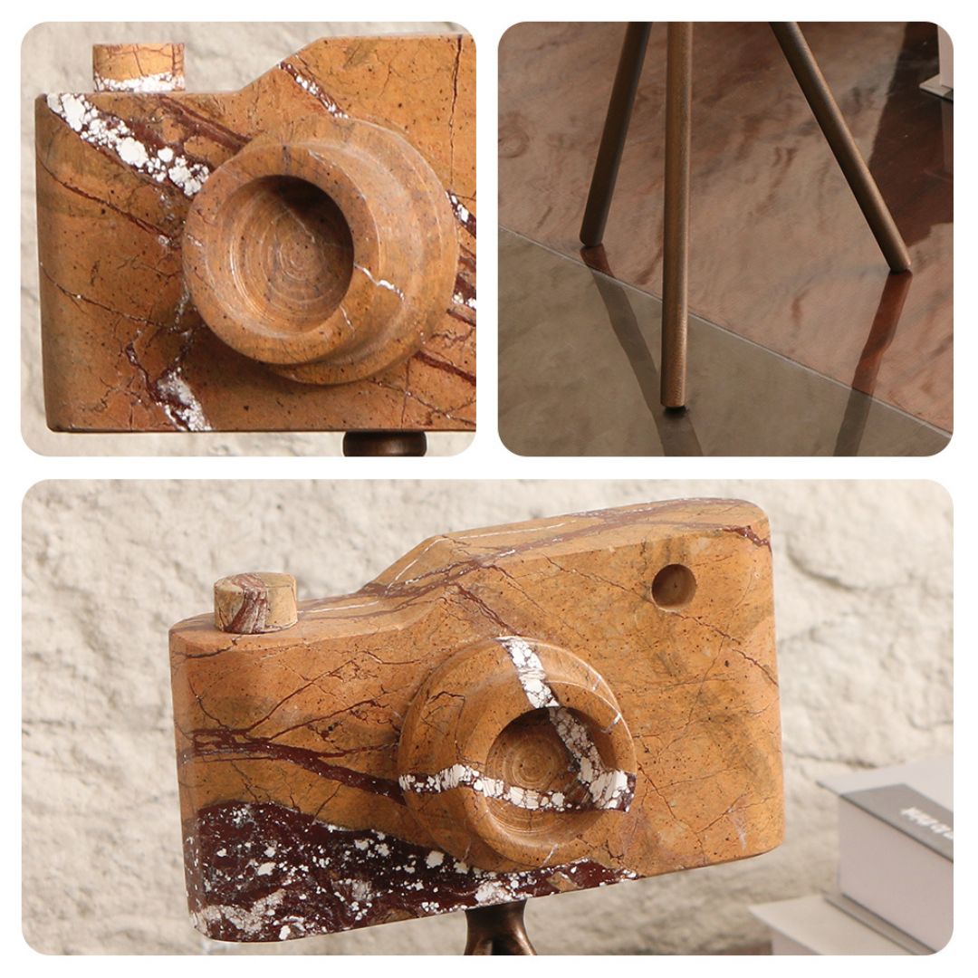 Pre-order 15 Days Delivery Marble Camera Sculpture-S KA5090BS -  Home Decor Figurines - ebarza Furniture UAE | Shop Modern Furniture in Abu Dhabi & Dubai - مفروشات ايبازرا في الامارات | تسوق اثاث عصري وديكورات مميزة في دبي وابوظبي