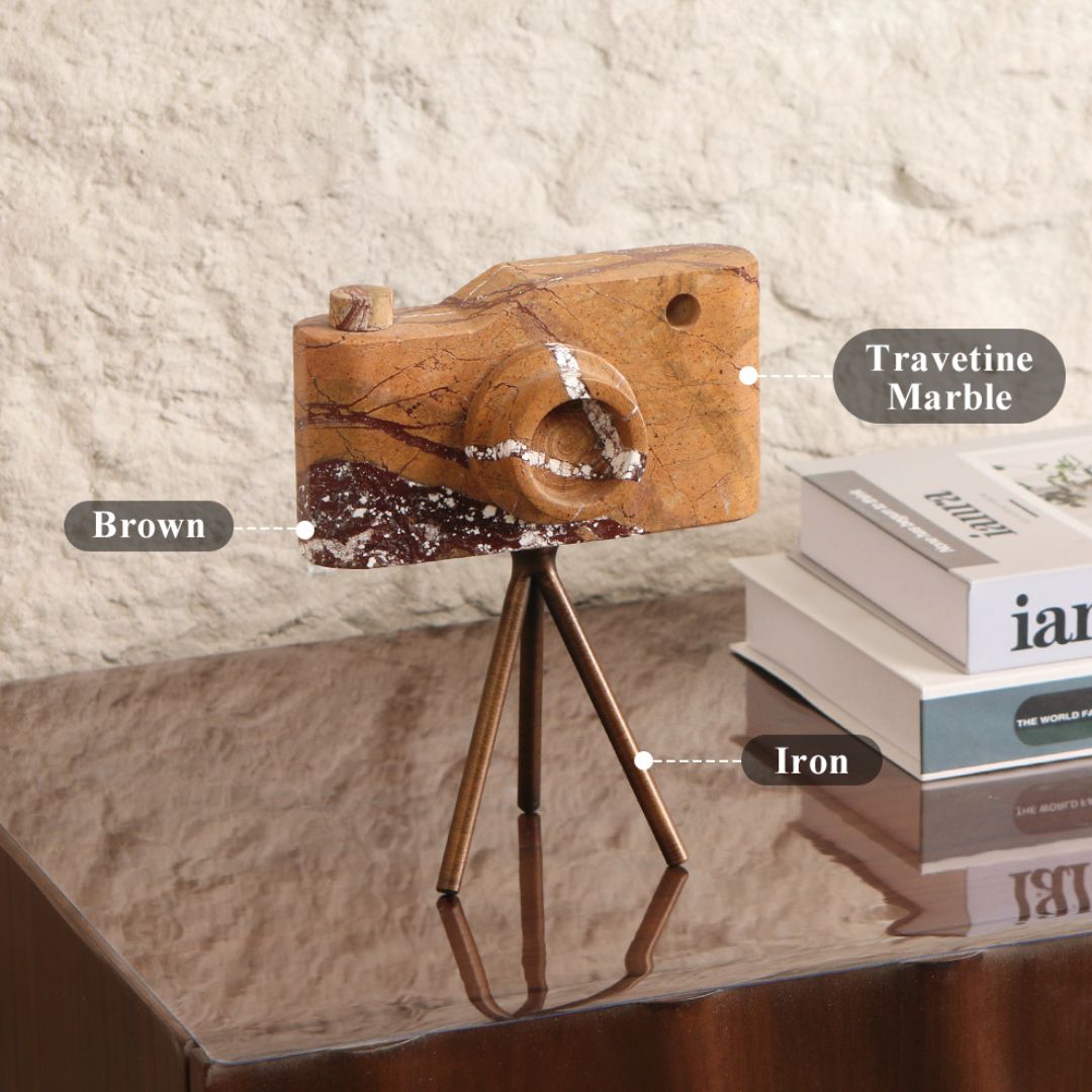 Pre-order 15 Days Delivery Marble Camera Sculpture-S KA5090BS -  Home Decor Figurines - ebarza Furniture UAE | Shop Modern Furniture in Abu Dhabi & Dubai - مفروشات ايبازرا في الامارات | تسوق اثاث عصري وديكورات مميزة في دبي وابوظبي