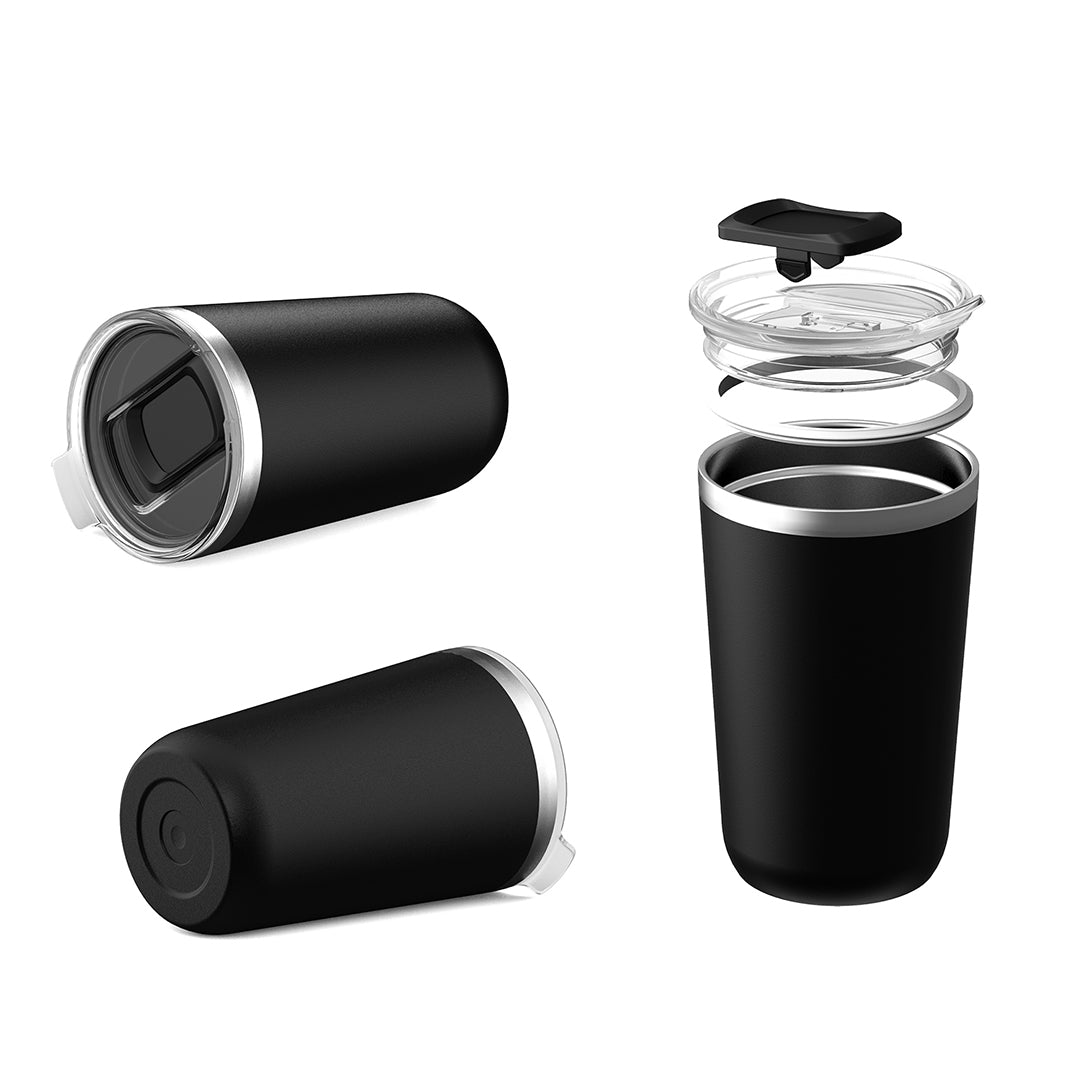 Blue 590ml Mesa Travel Mug by BEACON, durable drinkware with a secure lid and ergonomic design for on-the-go use.