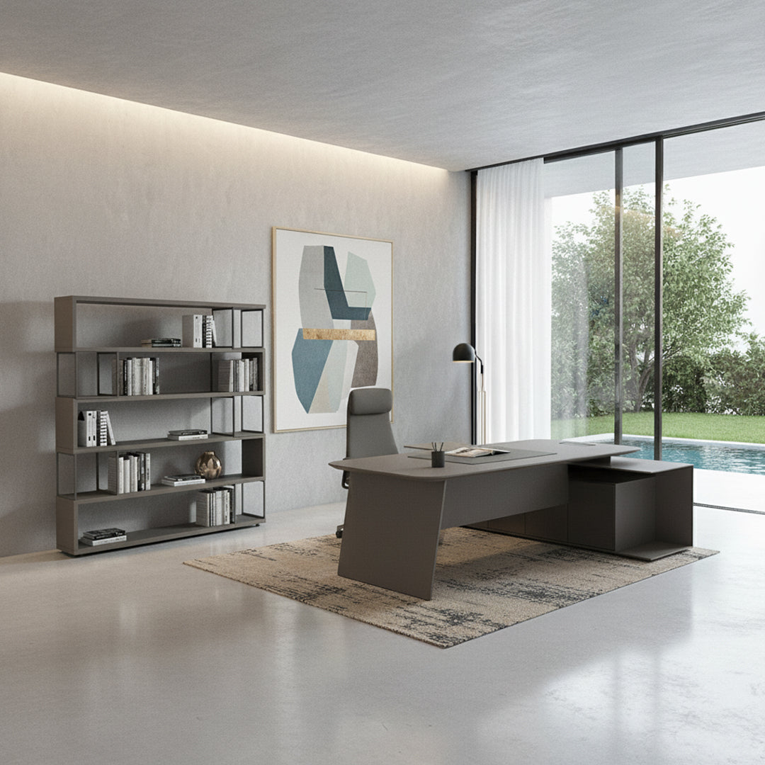 Microfiber Hard Leather Desk OD-252-L -  Office Desks - ebarza Furniture UAE | Shop Modern Furniture in Abu Dhabi & Dubai - مفروشات ايبازرا في الامارات | تسوق اثاث عصري وديكورات مميزة في دبي وابوظبي