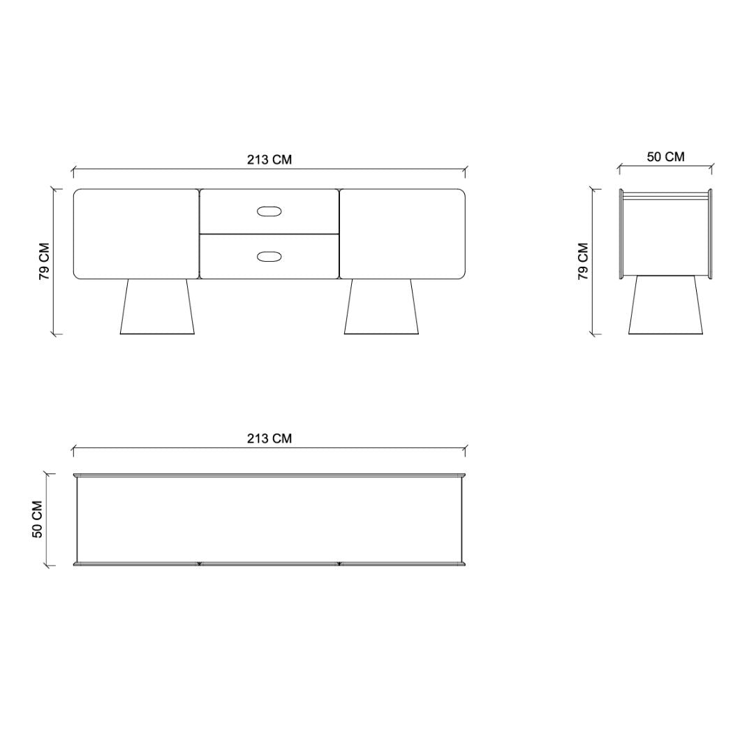 Pre-order 90 Days Delivery MOLDA  Sideboard 213CM