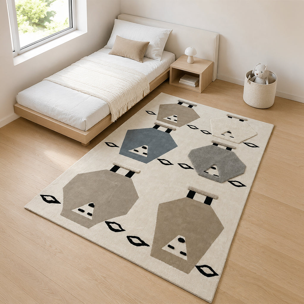 Pre-order 55 Days Delivery 230X160 Cm Woolly Folk Hand Tufted Acrylic Carpet NR-086-2316