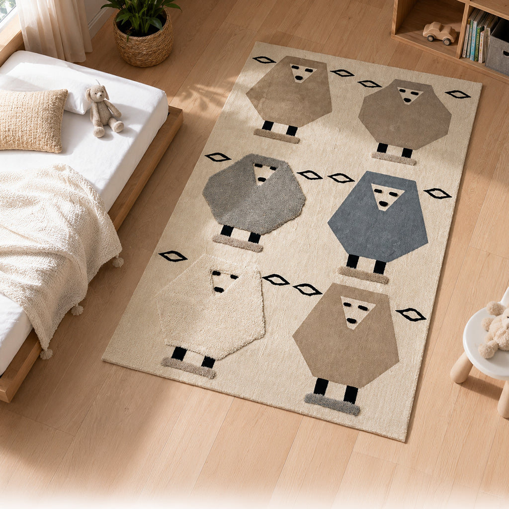 Pre-order 55 Days Delivery 230X160 Cm Woolly Folk Hand Tufted Acrylic Carpet NR-086-2316