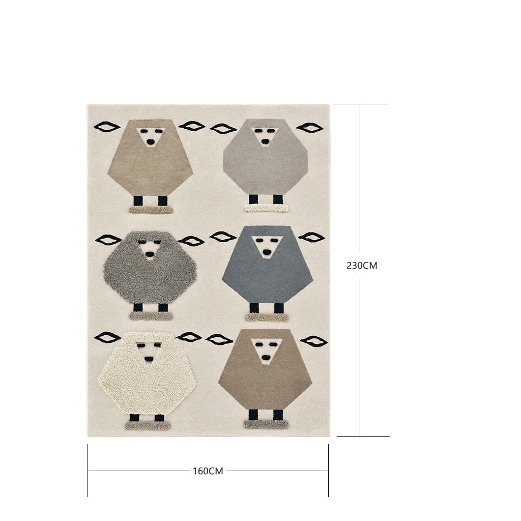 Pre-order 55 Days Delivery 230X160 Cm Woolly Folk Hand Tufted Acrylic Carpet NR-086-2316