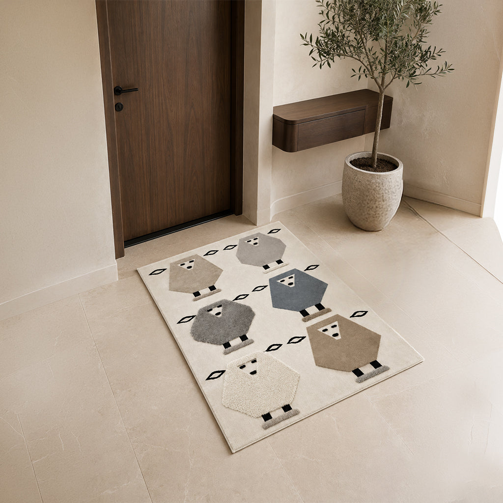 Pre-order 55 Days Delivery 90X60 Cm Woolly Folk Hand Tufted Acrylic Carpet NR-086-9060