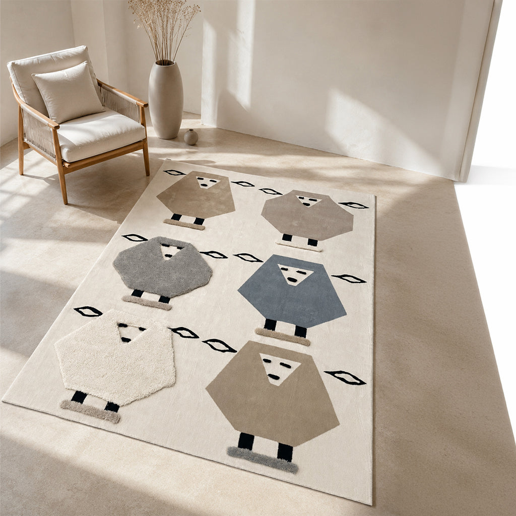 Pre-order 55 Days Delivery 90X60 Cm Woolly Folk Hand Tufted Acrylic Carpet NR-086-9060