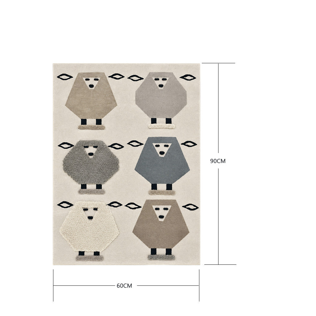 Pre-order 55 Days Delivery 90X60 Cm Woolly Folk Hand Tufted Acrylic Carpet NR-086-9060