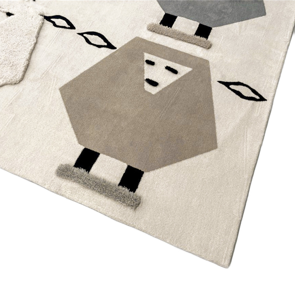 Pre-order 55 Days Delivery 90X60 Cm Woolly Folk Hand Tufted Acrylic Carpet NR-086-9060