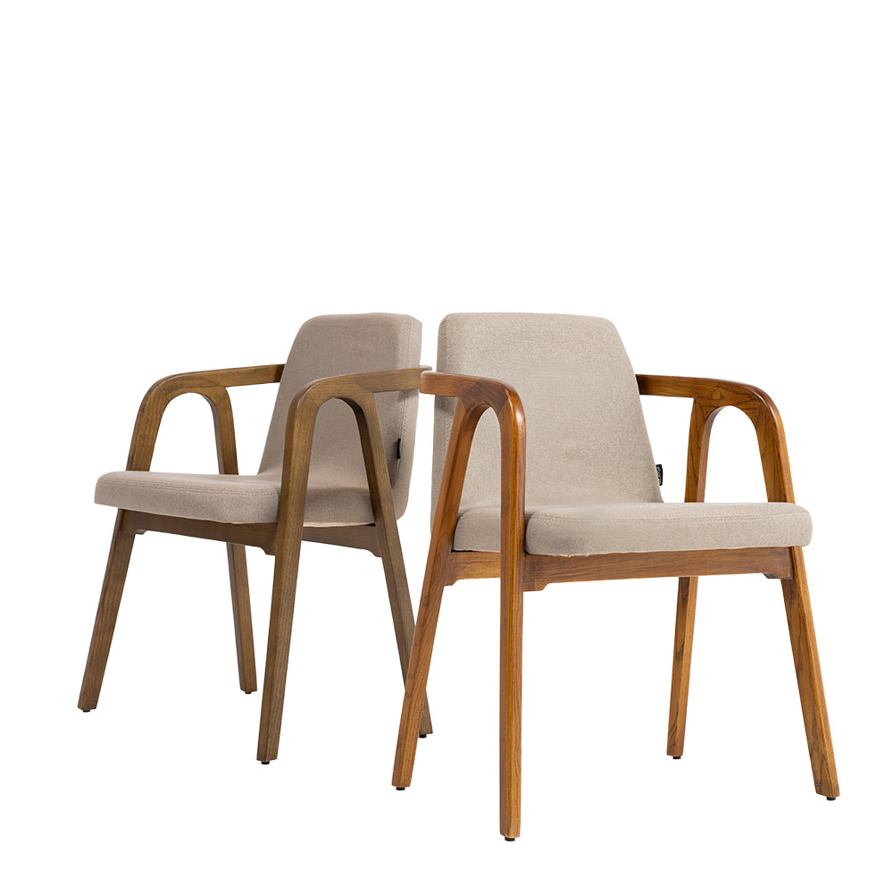 Natura Solid Ash Wood Chair Beige-Dark Walnut -  Chairs - ebarza Furniture UAE | Shop Modern Furniture in Abu Dhabi & Dubai - مفروشات ايبازرا في الامارات | تسوق اثاث عصري وديكورات مميزة في دبي وابوظبي