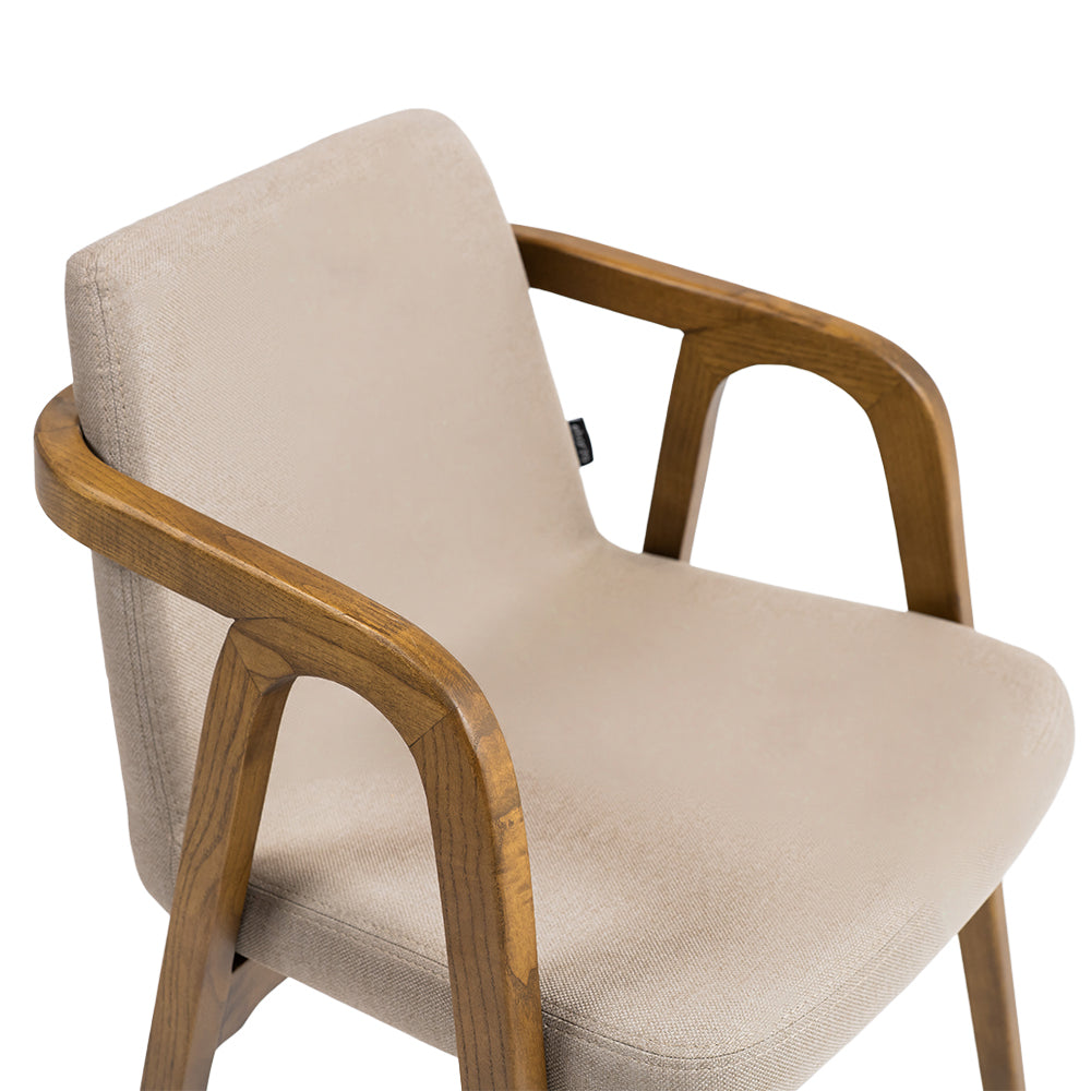 Natura Solid Ash Wood Chair Beige-Dark Walnut -  Chairs - ebarza Furniture UAE | Shop Modern Furniture in Abu Dhabi & Dubai - مفروشات ايبازرا في الامارات | تسوق اثاث عصري وديكورات مميزة في دبي وابوظبي