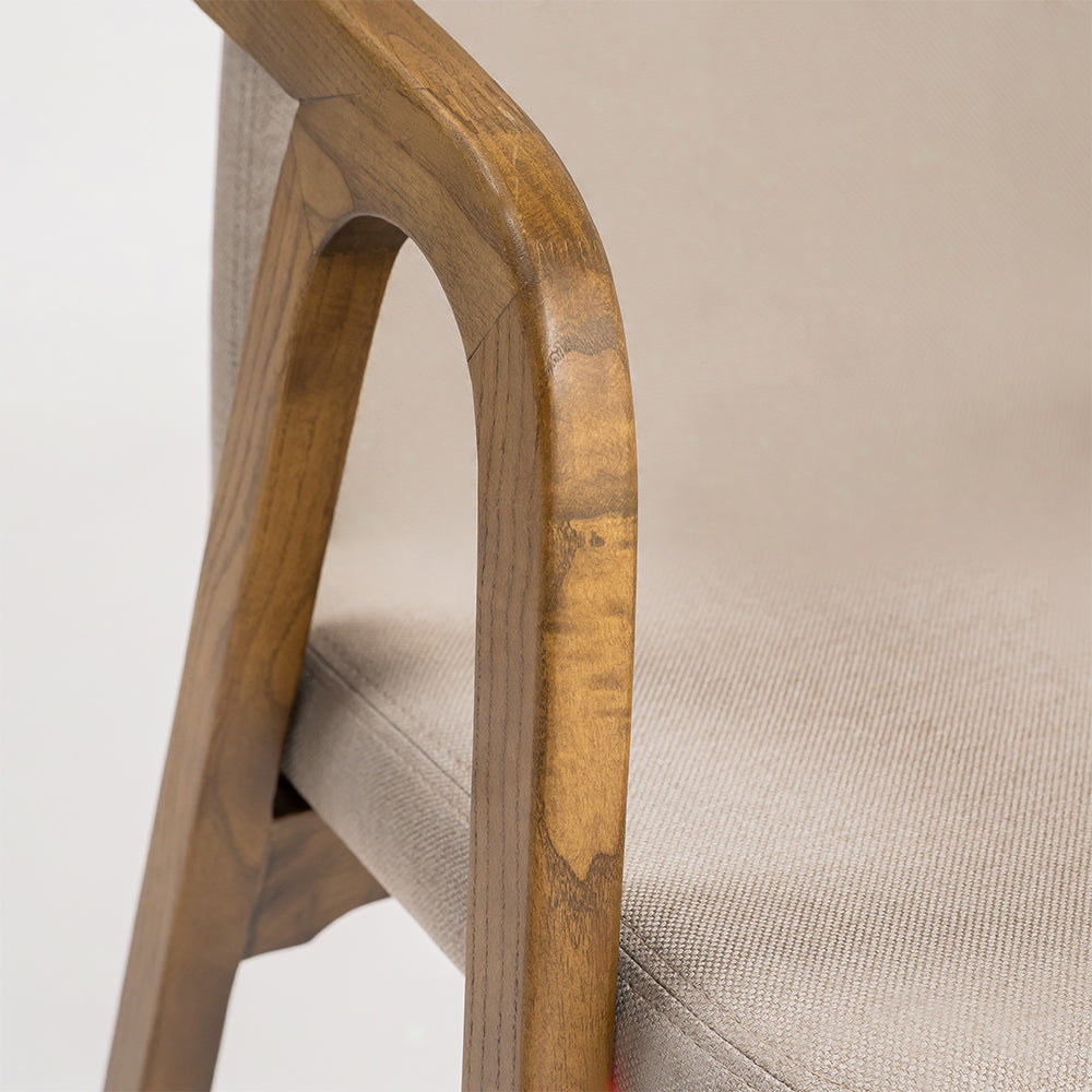 Natura Solid Ash Wood Chair Beige-Dark Walnut -  Chairs - ebarza Furniture UAE | Shop Modern Furniture in Abu Dhabi & Dubai - مفروشات ايبازرا في الامارات | تسوق اثاث عصري وديكورات مميزة في دبي وابوظبي