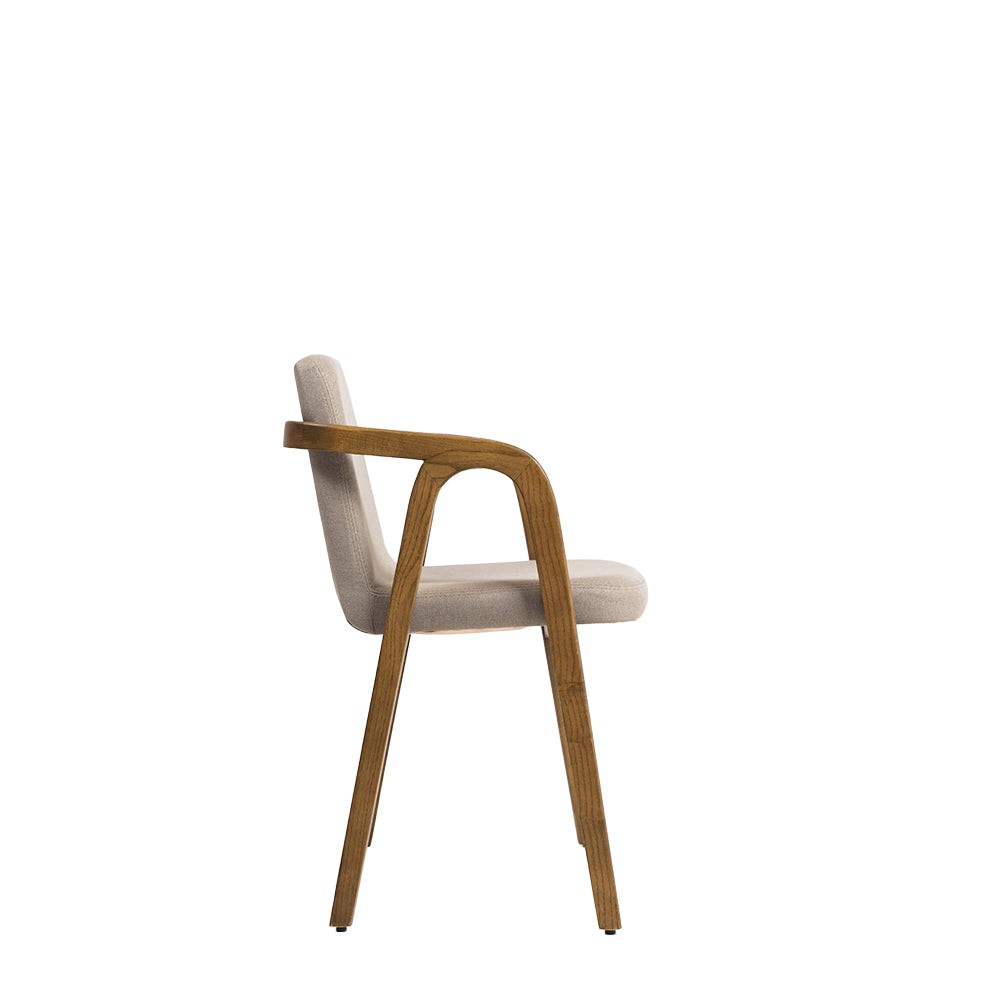 Natura Solid Ash Wood Chair Beige-Dark Walnut -  Chairs - ebarza Furniture UAE | Shop Modern Furniture in Abu Dhabi & Dubai - مفروشات ايبازرا في الامارات | تسوق اثاث عصري وديكورات مميزة في دبي وابوظبي